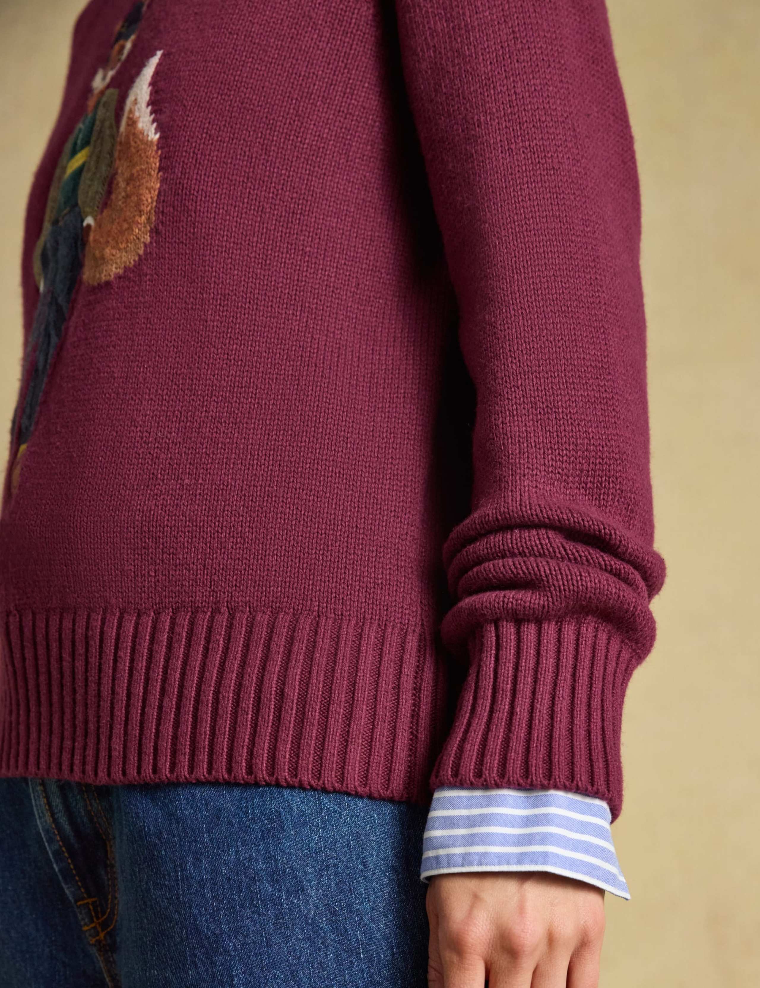 Cotton Rich Embroidered Jumper with Wool 3 of 8