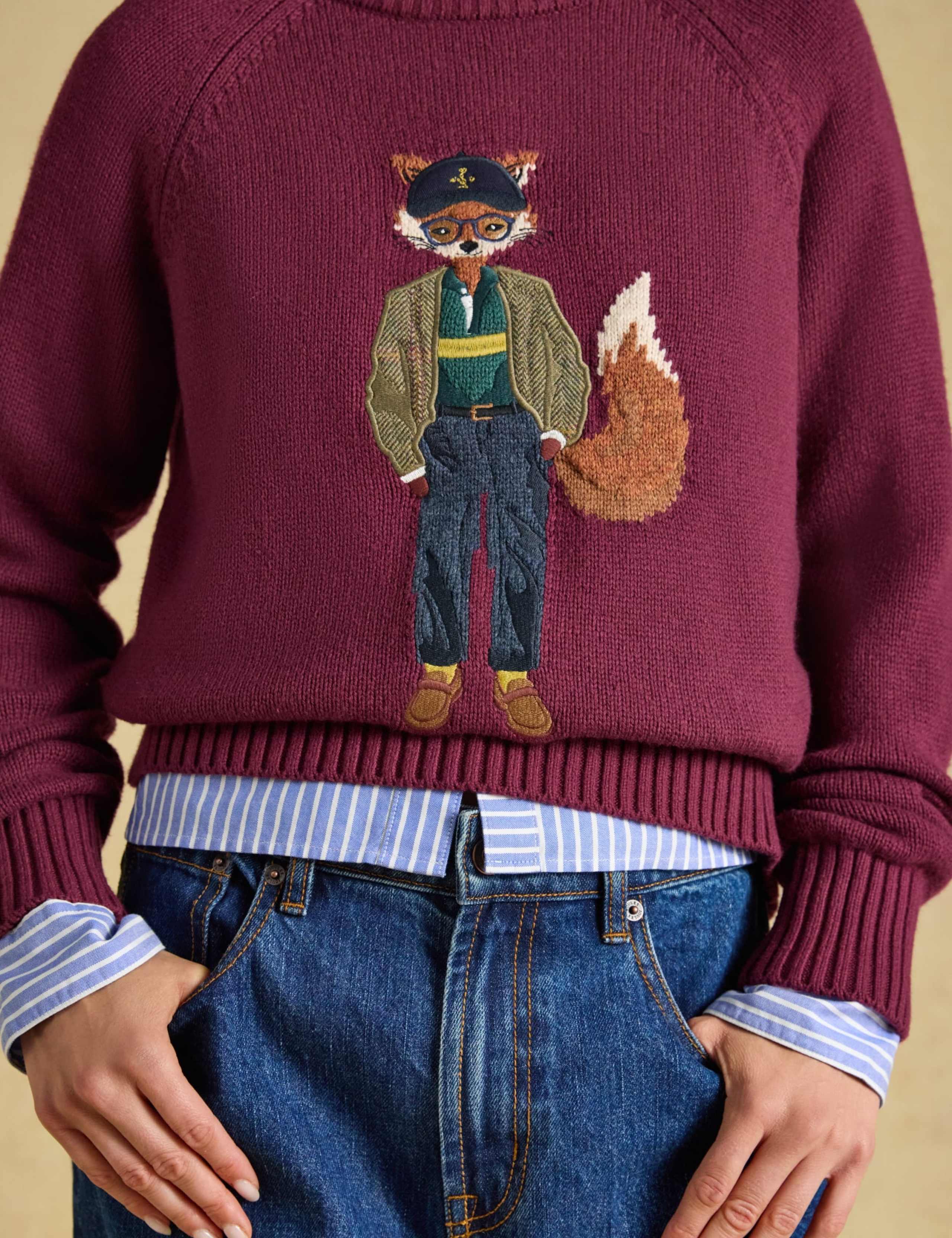 Cotton Rich Embroidered Jumper with Wool 5 of 8