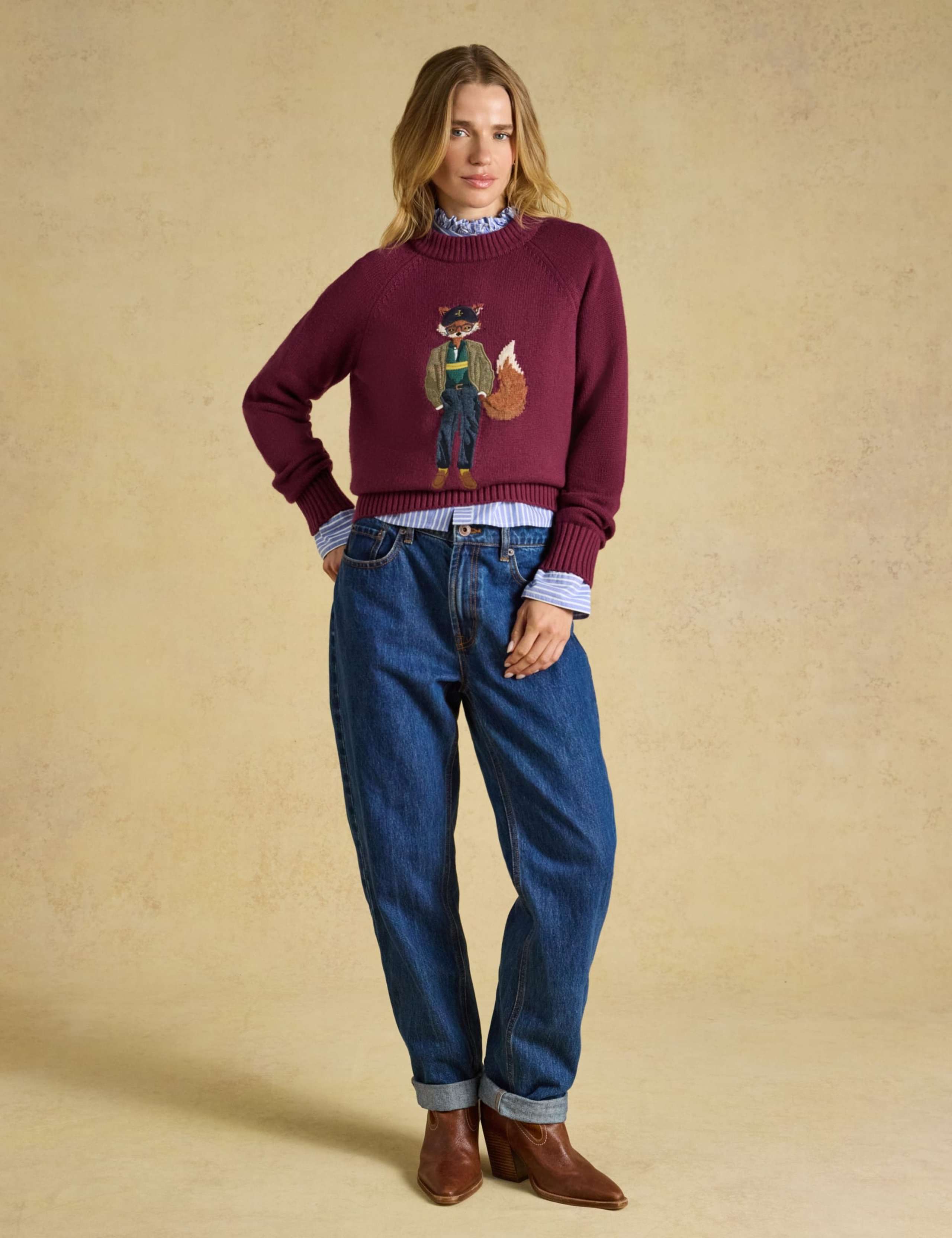 Cotton Rich Embroidered Jumper with Wool 8 of 8