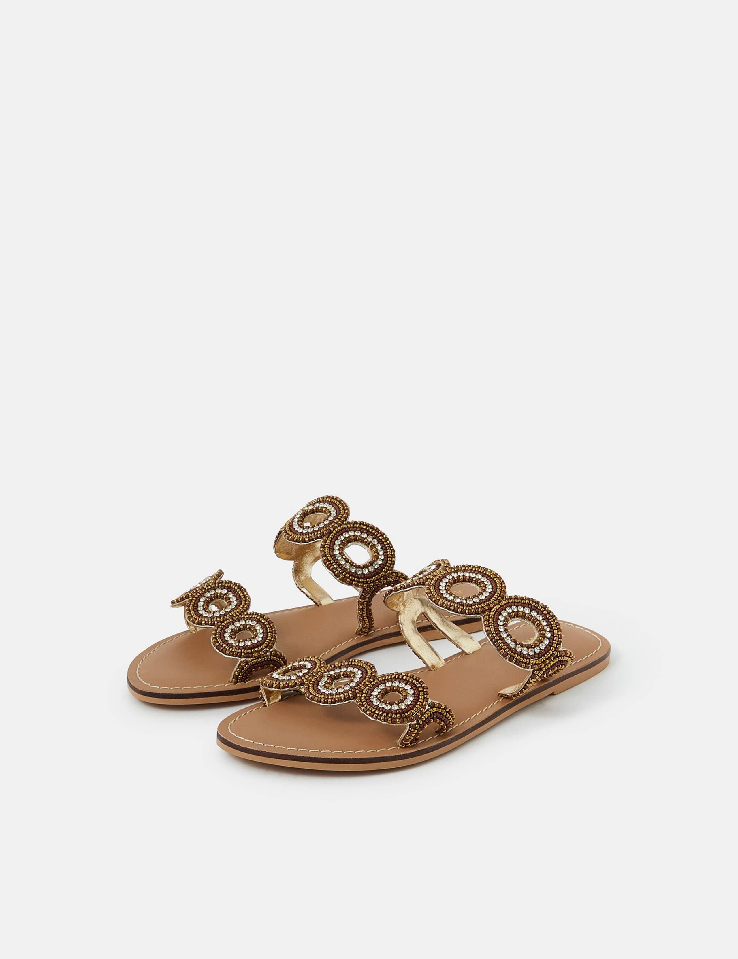 Beaded Double Strap Flat Sandals 2 of 2
