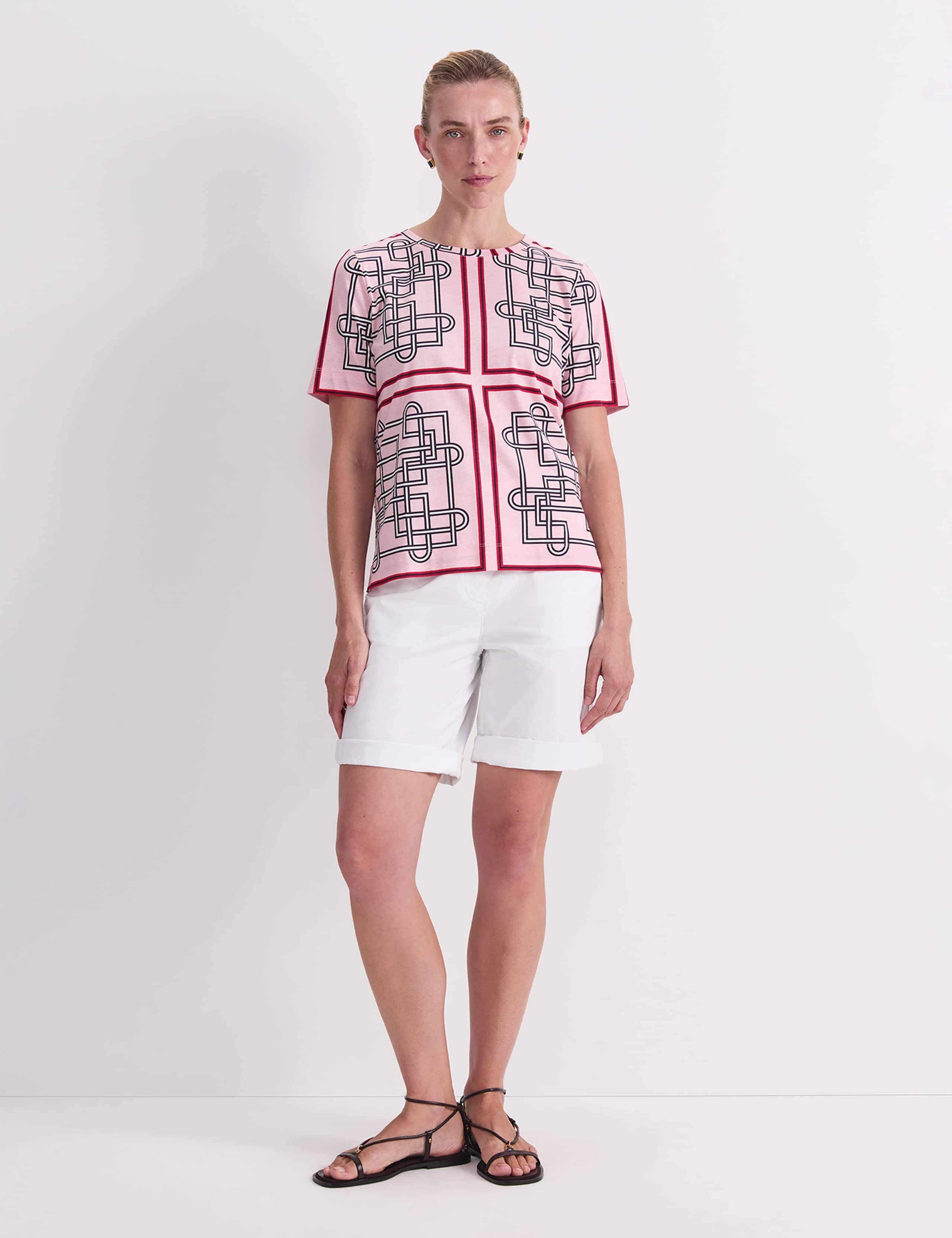 Pure Cotton Printed Crew Neck Blouse 2 of 7