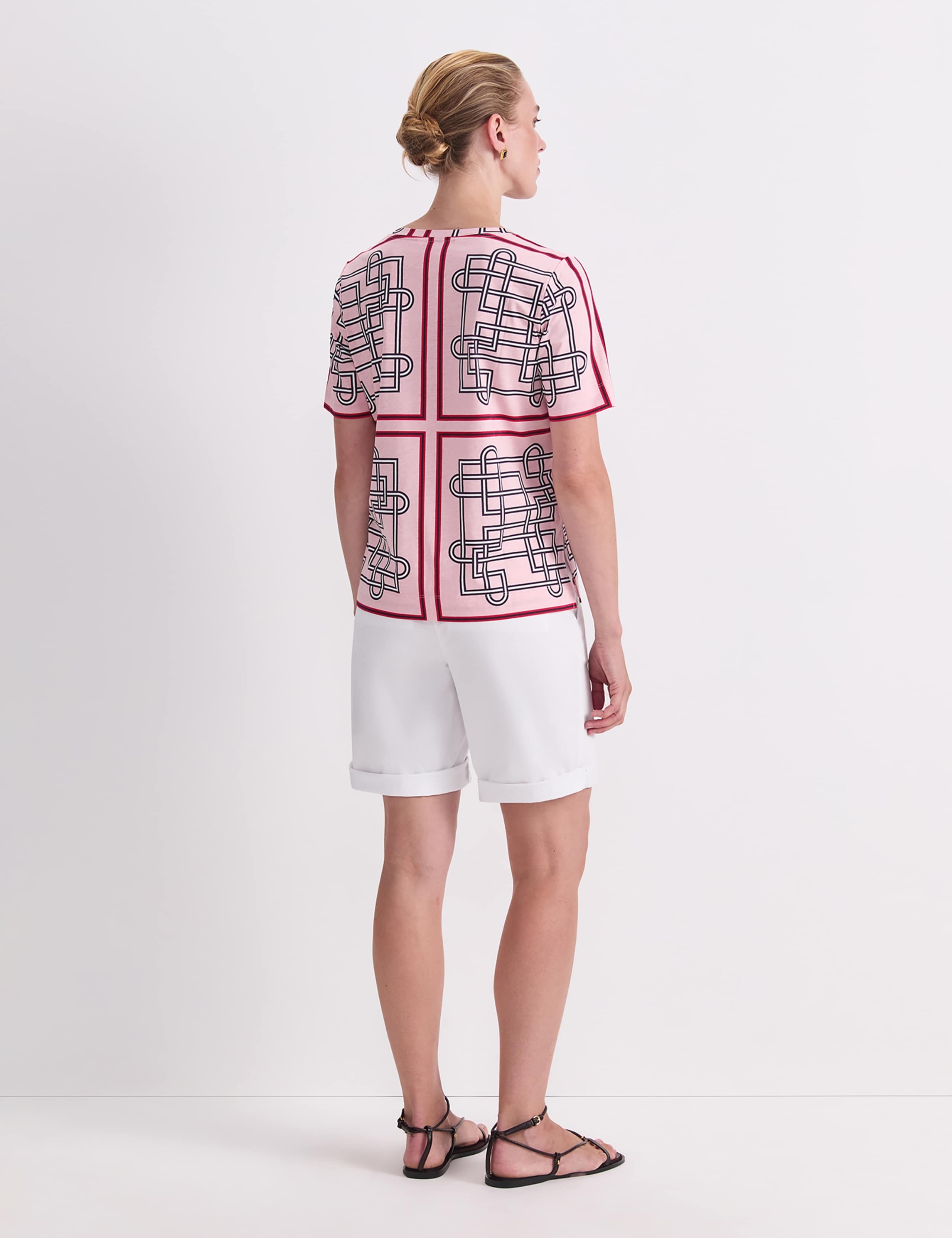 Pure Cotton Printed Crew Neck Blouse 5 of 7