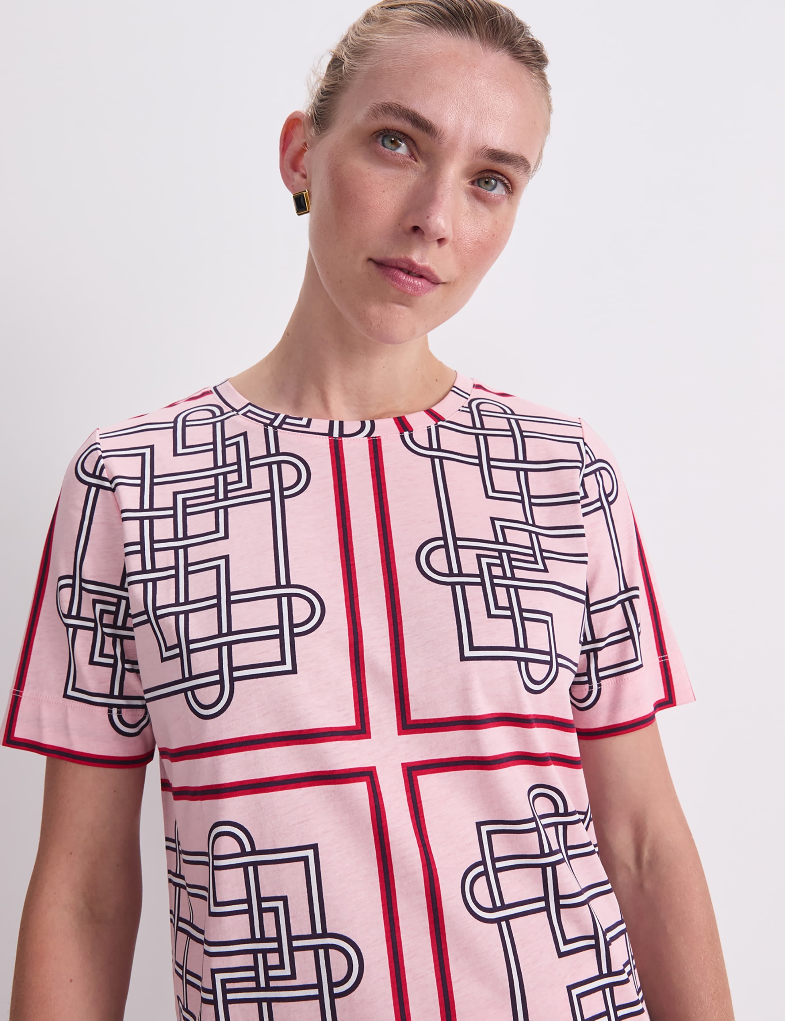 Pure Cotton Printed Crew Neck Blouse 6 of 7
