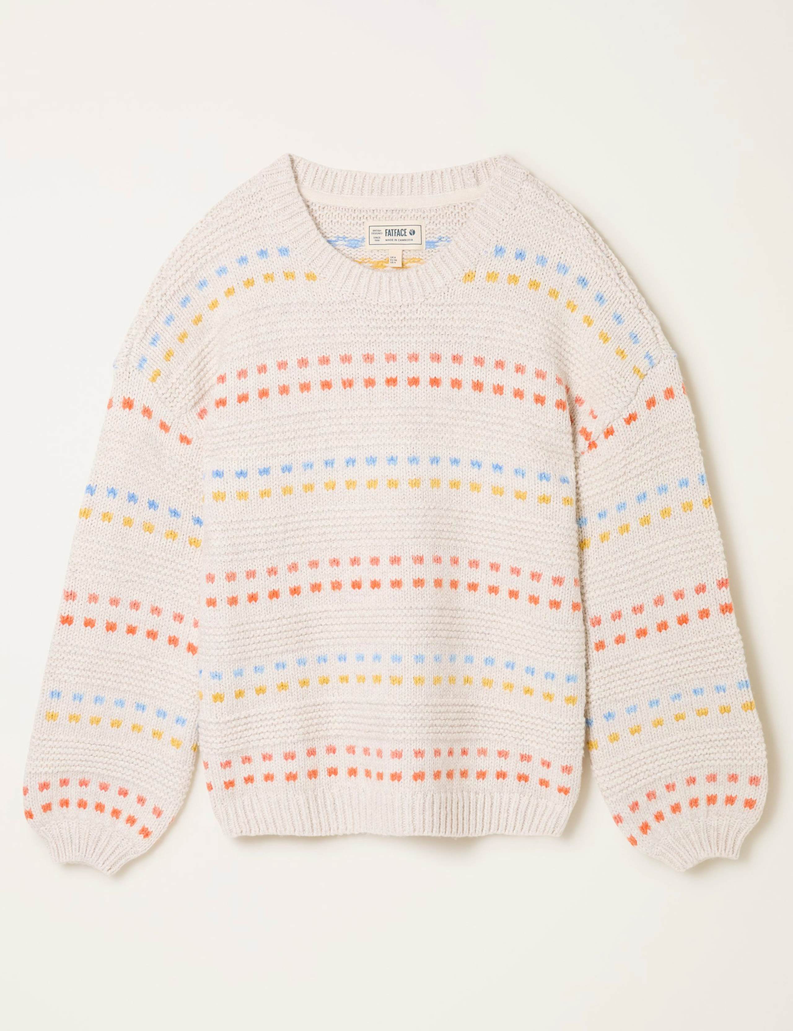 Cotton Blend Patterned Crew Neck Jumper 2 of 6