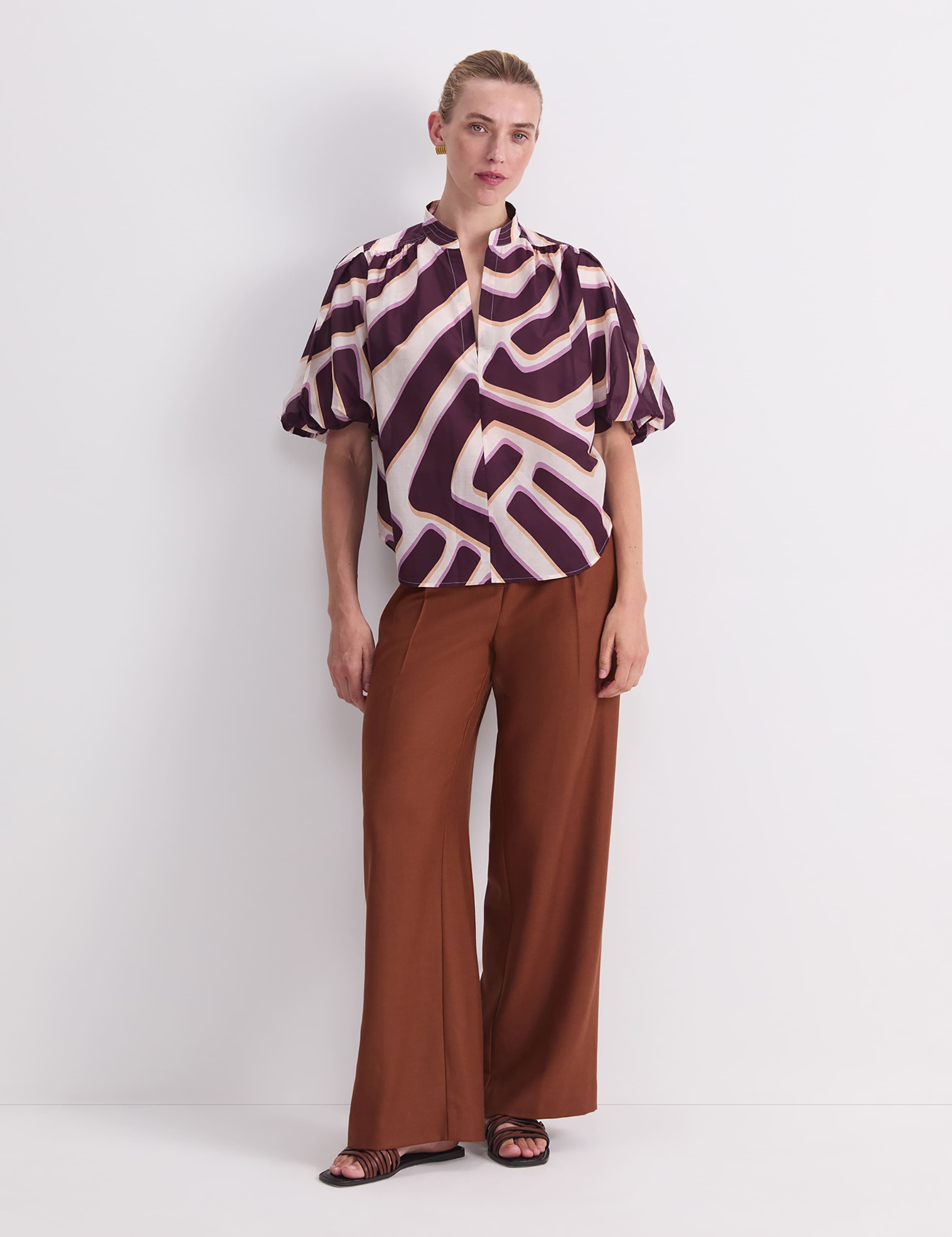 Cotton Rick Colour Block Collared Blouse 2 of 6