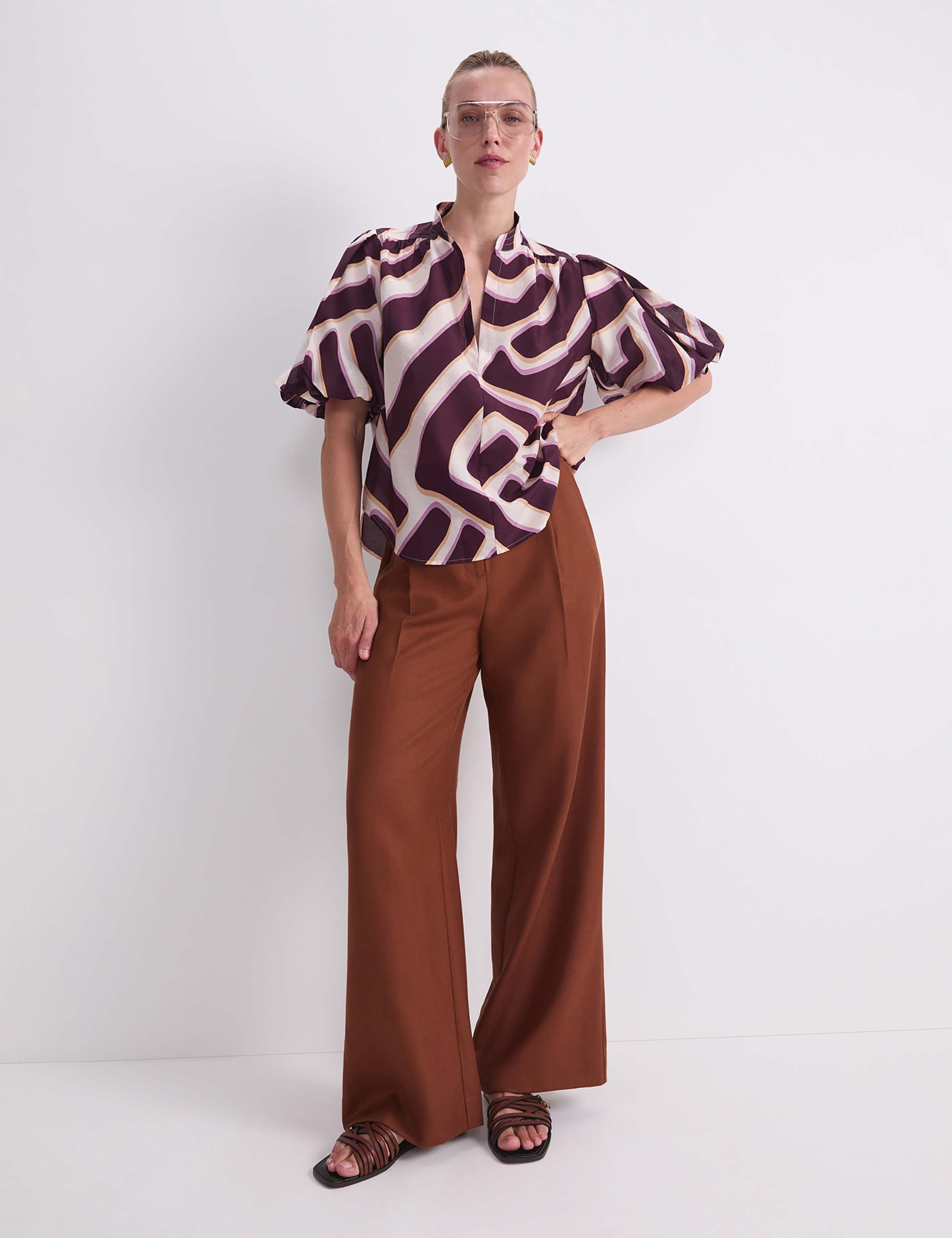 Cotton Rick Colour Block Collared Blouse 3 of 6