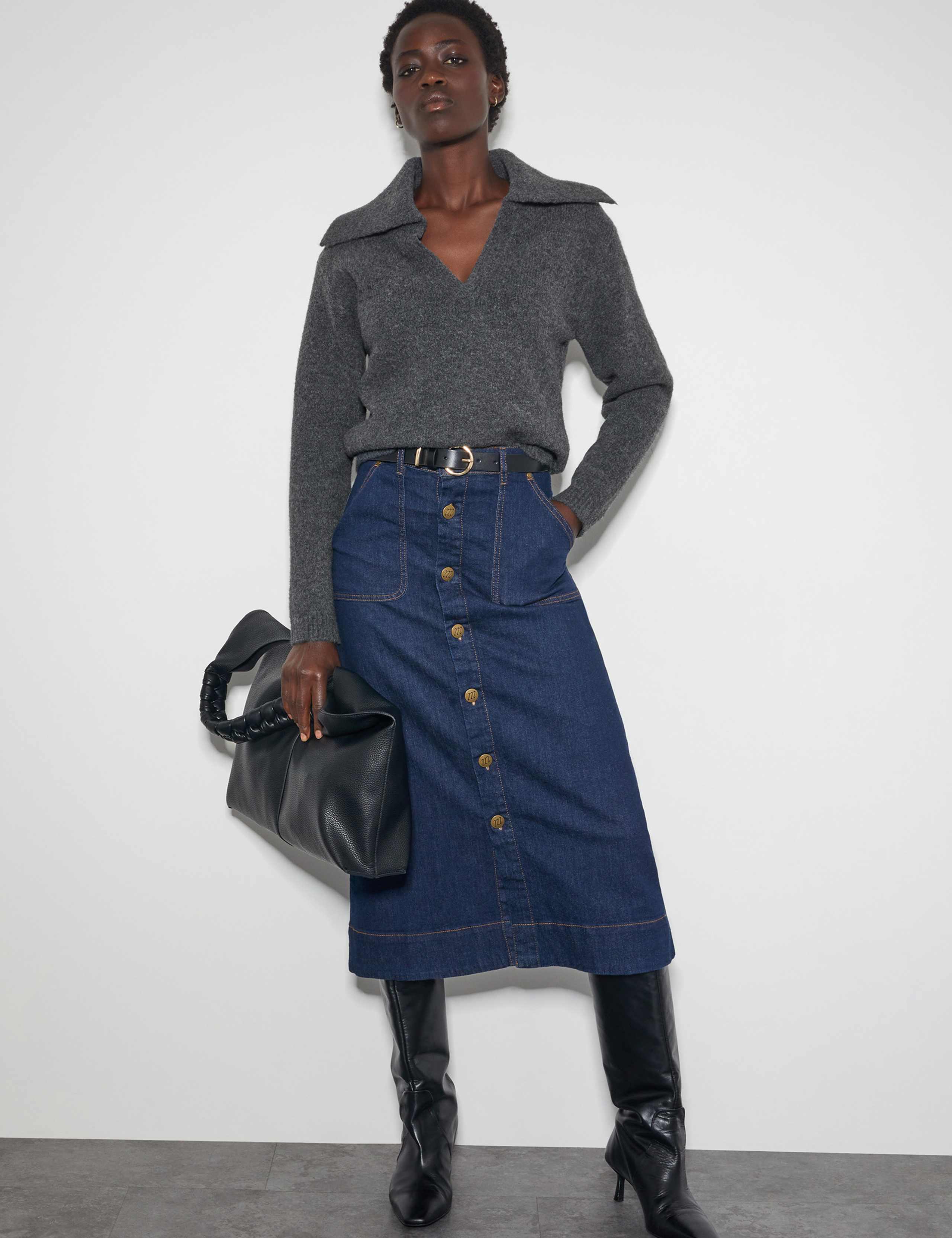 Collared V-Neck Jumper with Wool 3 of 5