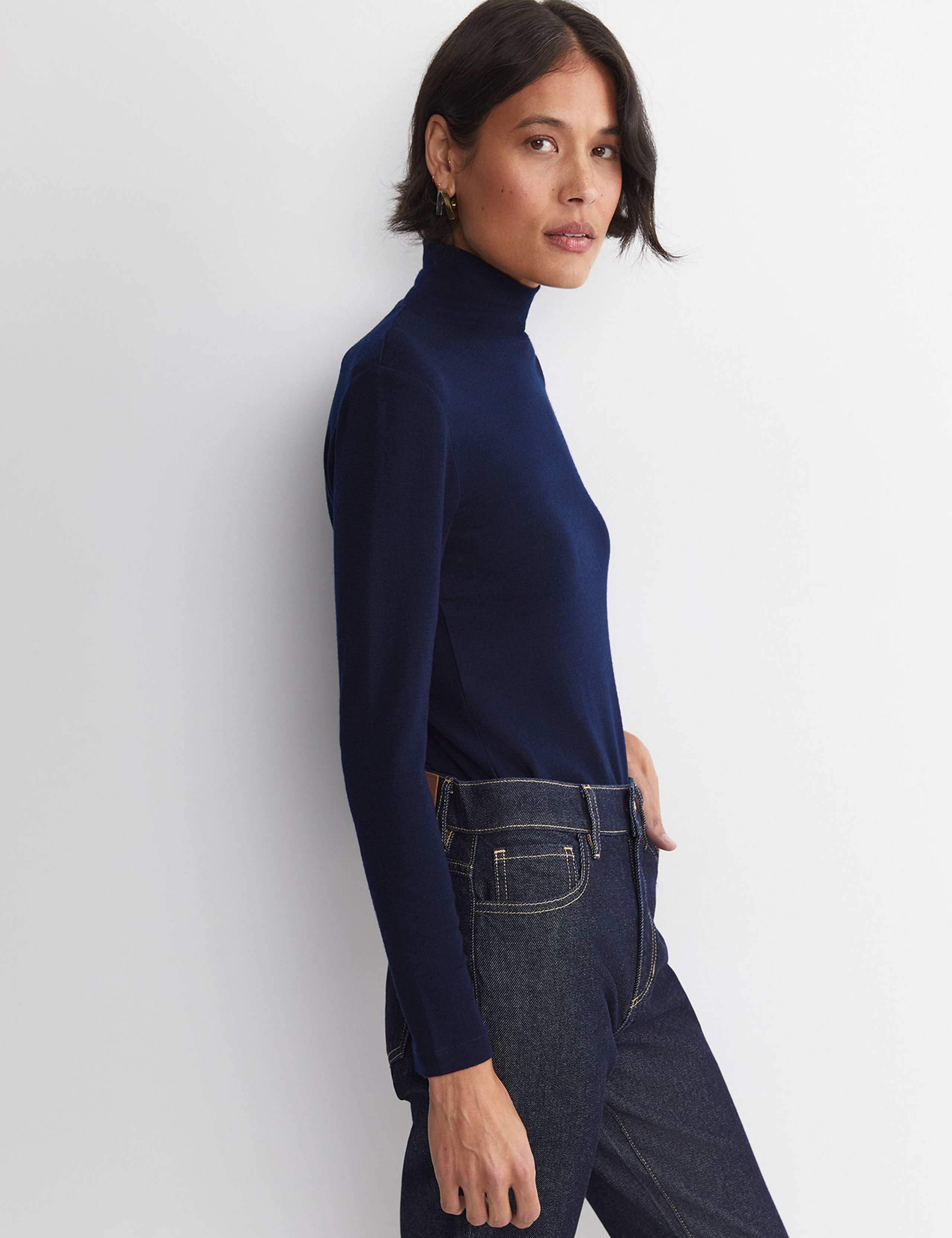 Pure Merino Wool Funnel Neck Top 3 of 6