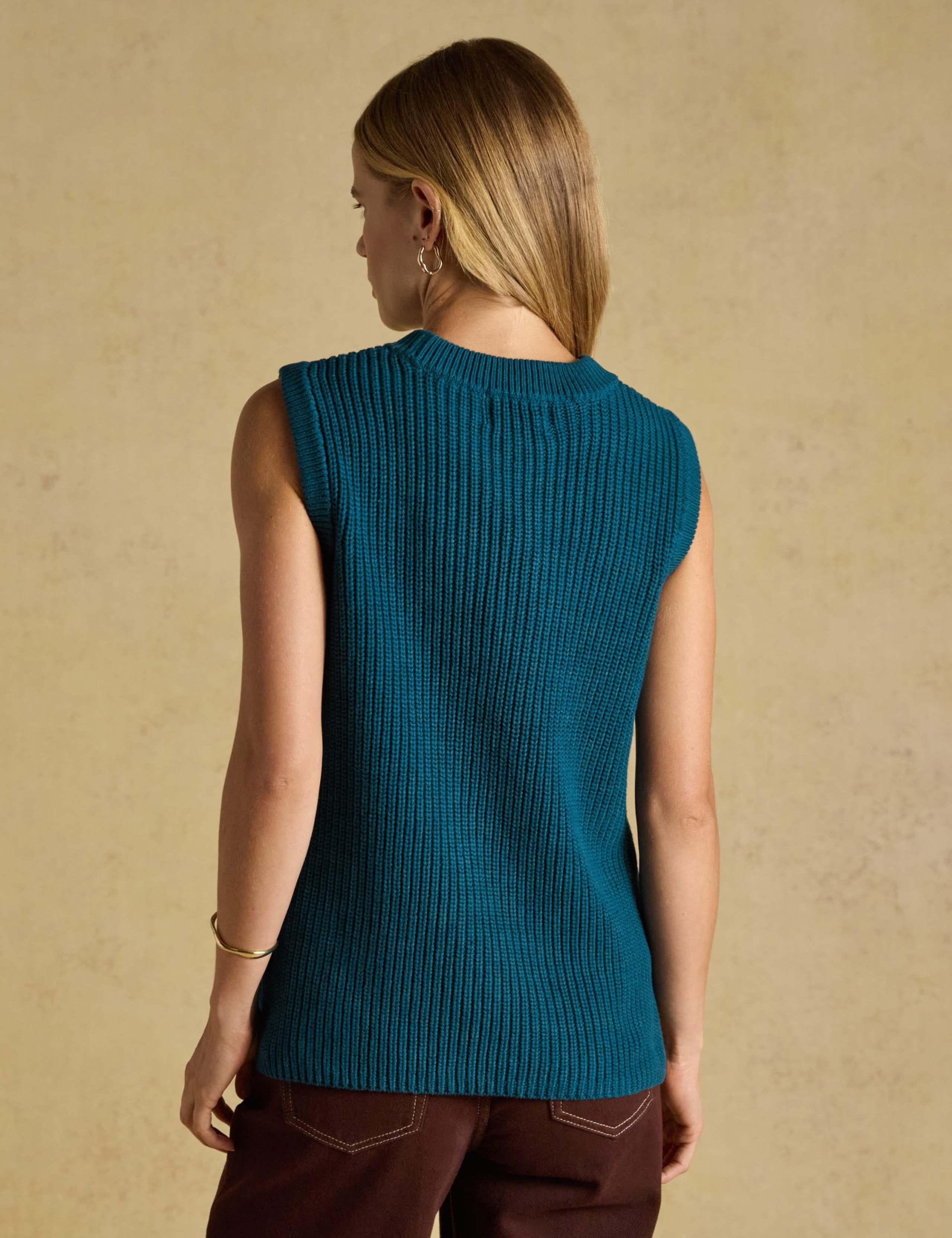 Pure Cotton Ribbed Knitted Vest 4 of 6
