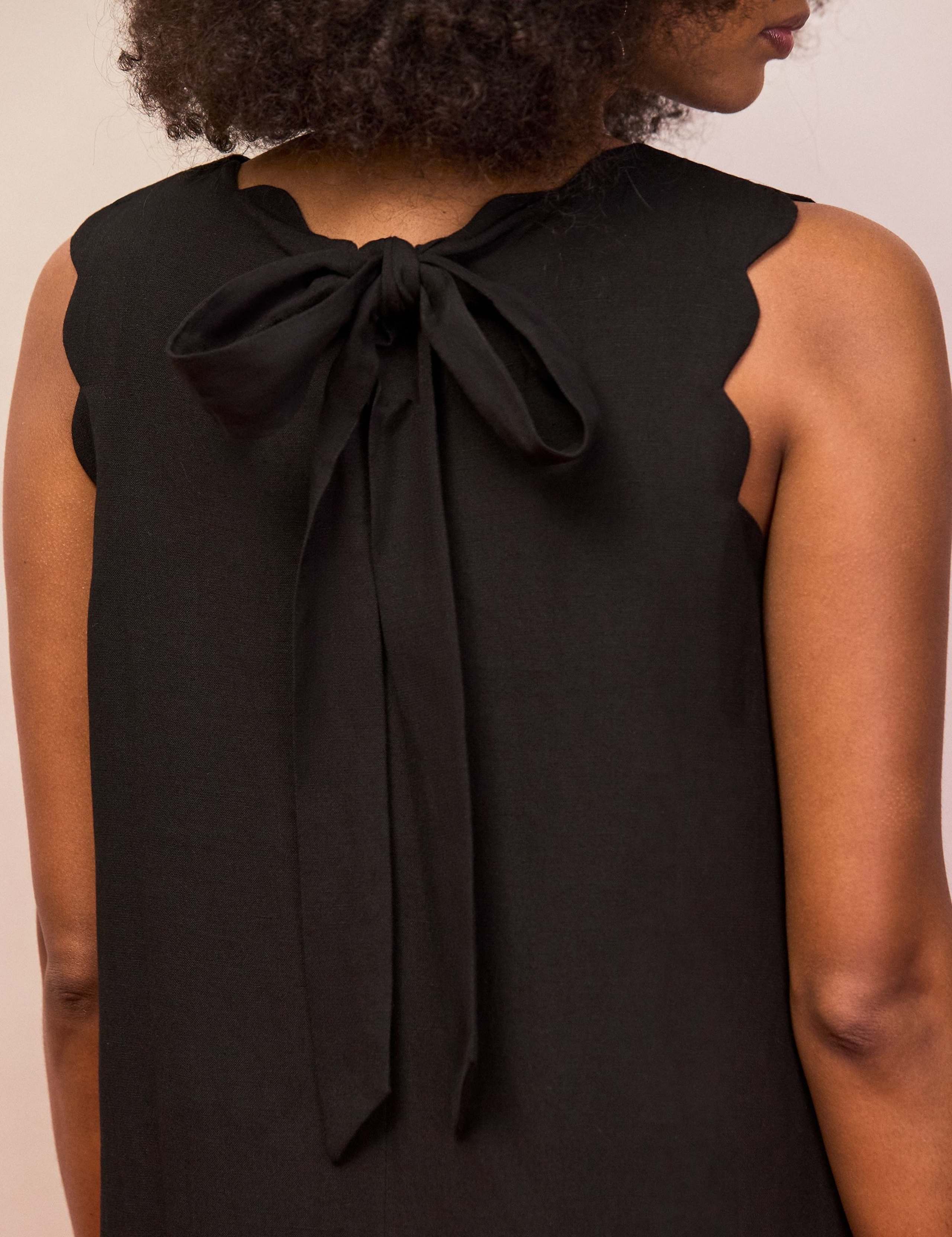 Cotton Blend Scallop Bow Mini Shift Dress 4 of 4