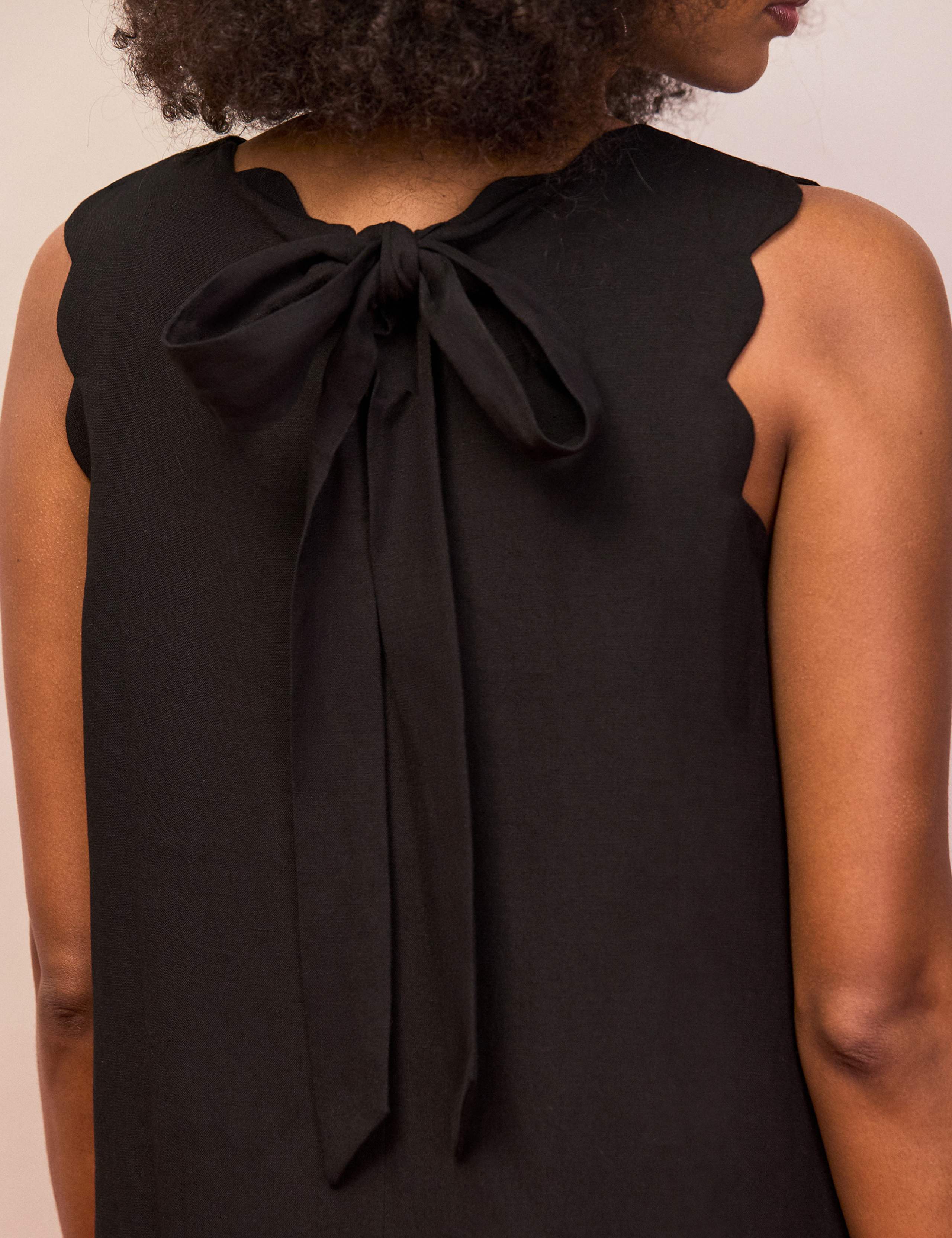 Cotton Blend Scallop Bow Mini Shift Dress 6 of 7