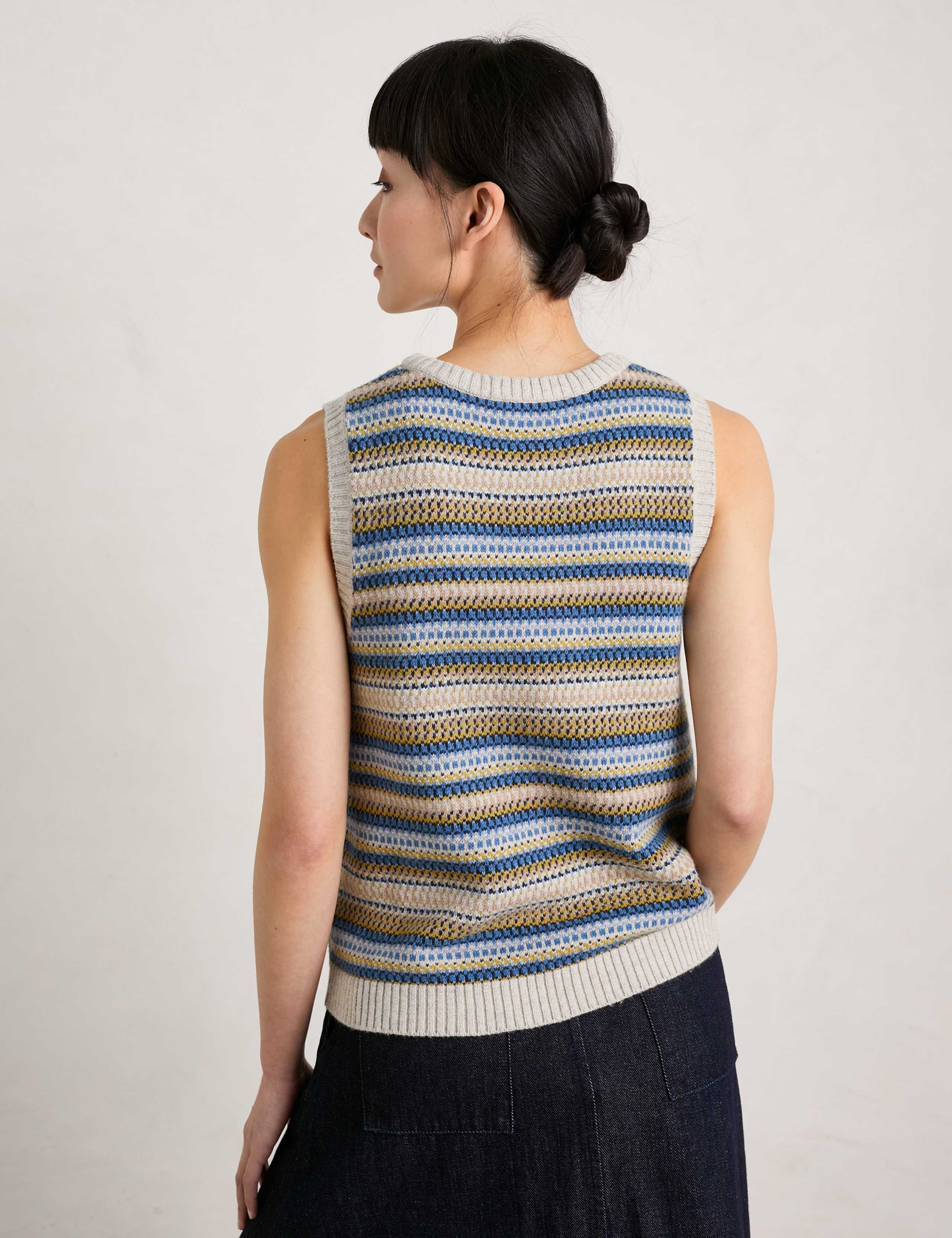 Fair Isle Round Neck Knitted Top with Wool 5 of 8