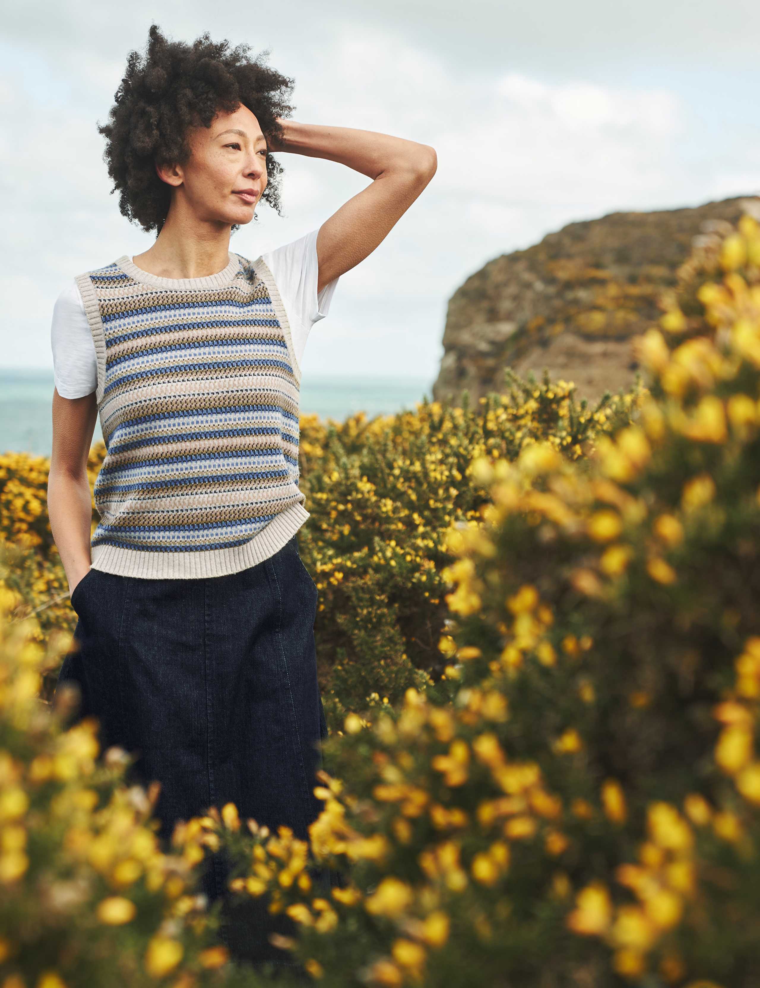 Fair Isle Round Neck Knitted Top with Wool 6 of 8