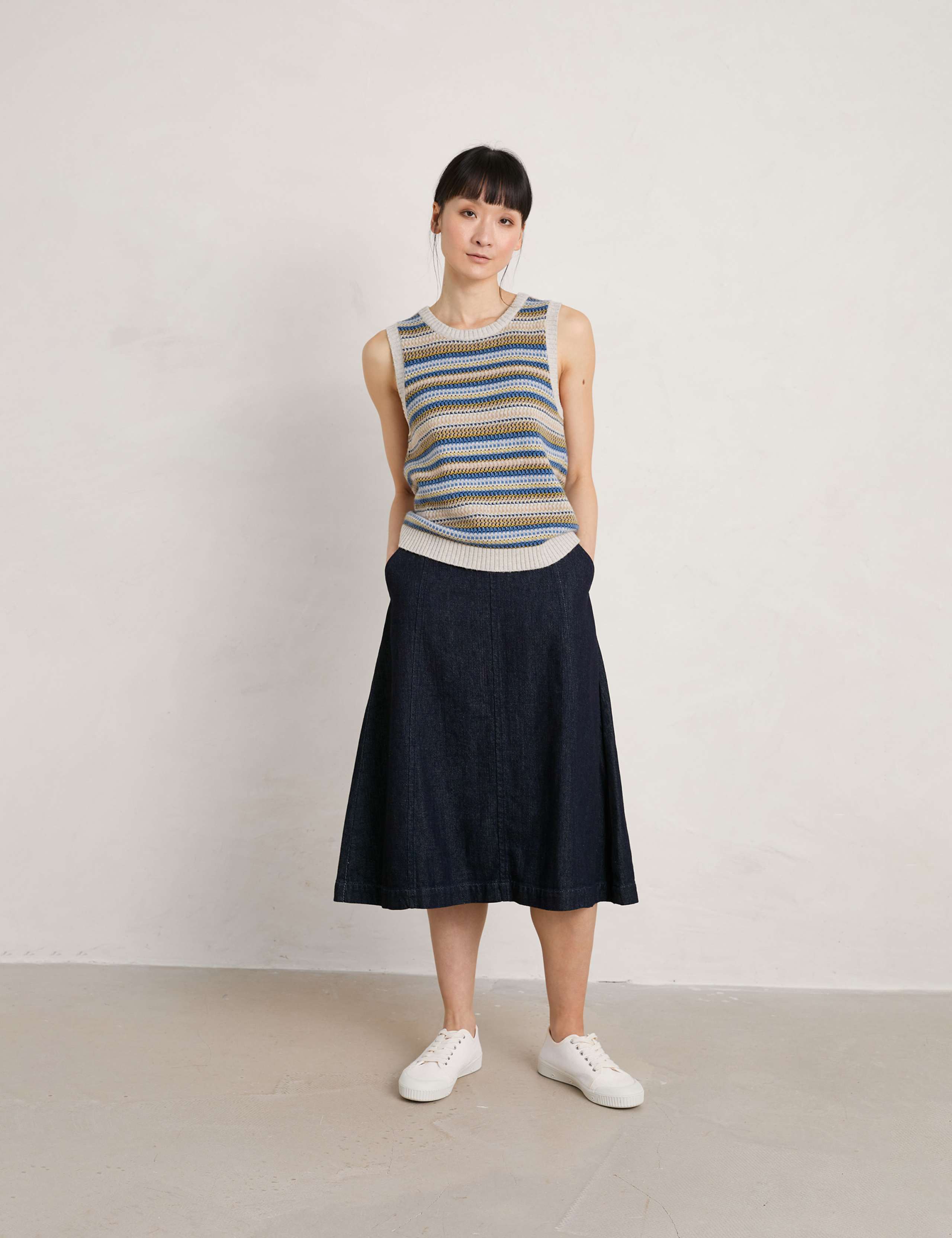 Fair Isle Round Neck Knitted Top with Wool 7 of 8