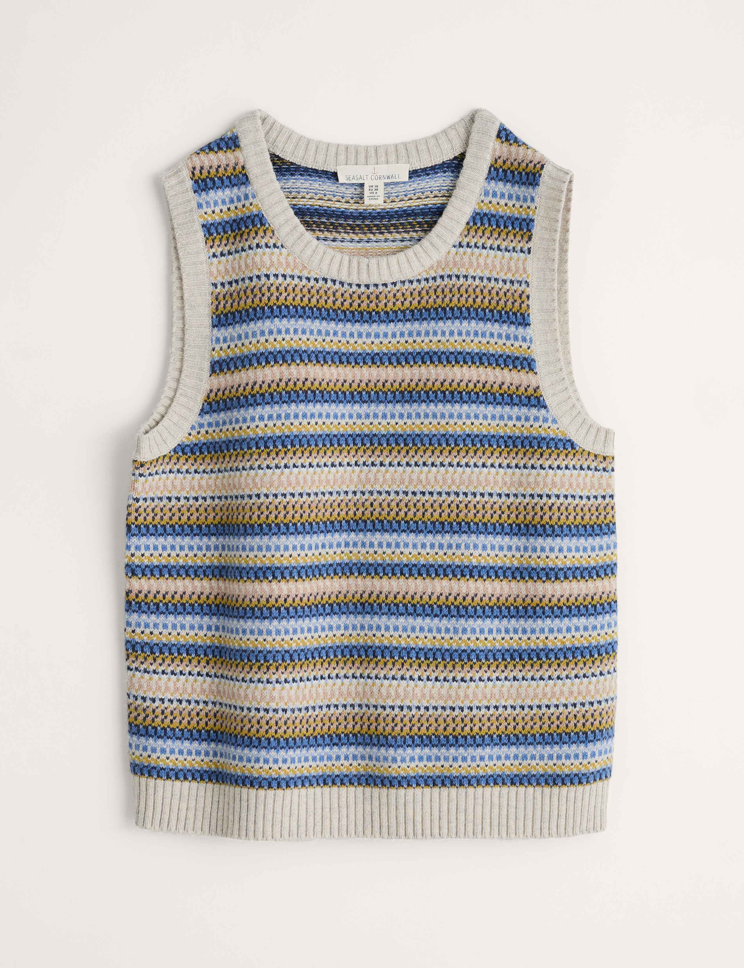 Fair Isle Round Neck Knitted Top with Wool 2 of 8