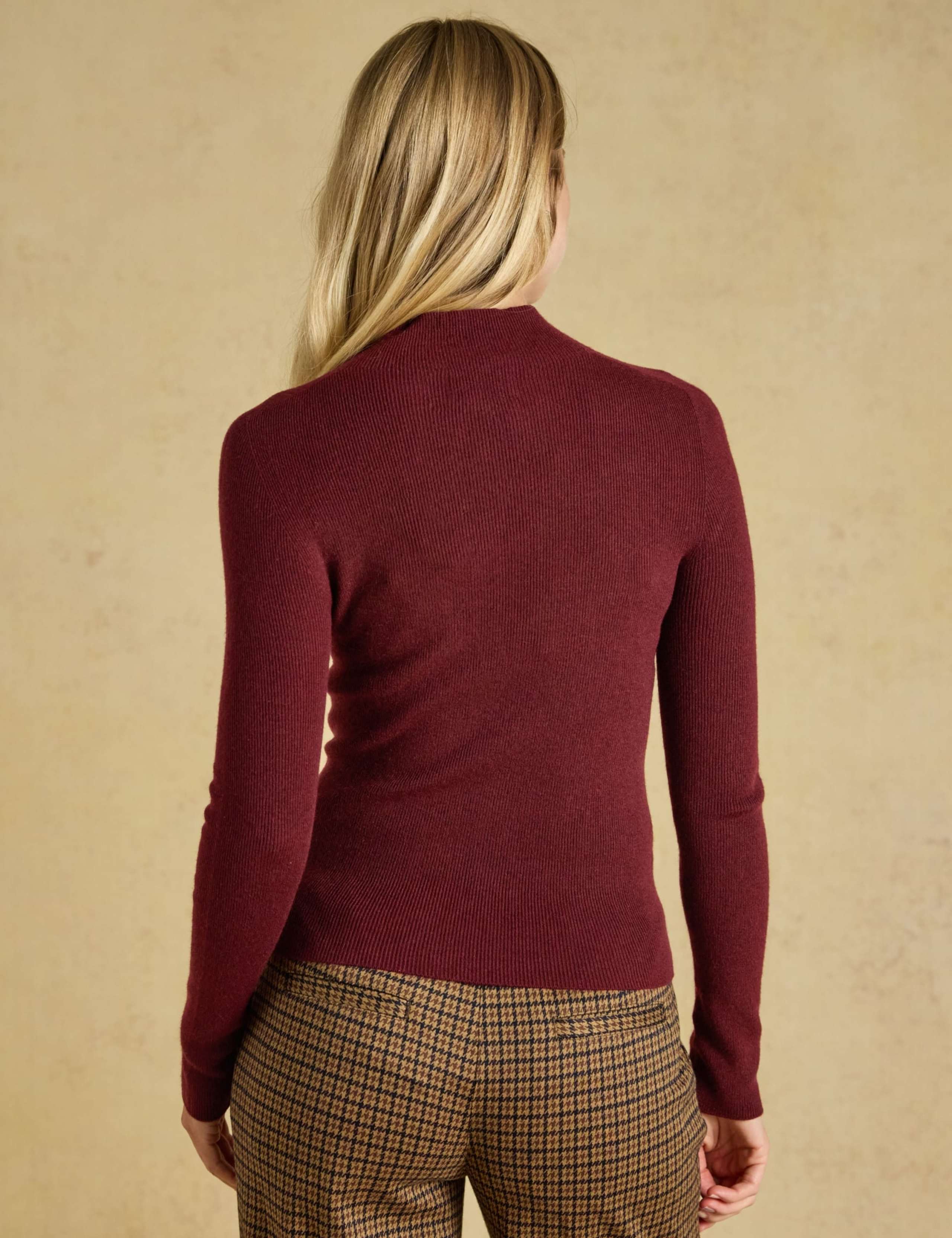 Ribbed Funnel Neck Fitted Jumper 2 of 7