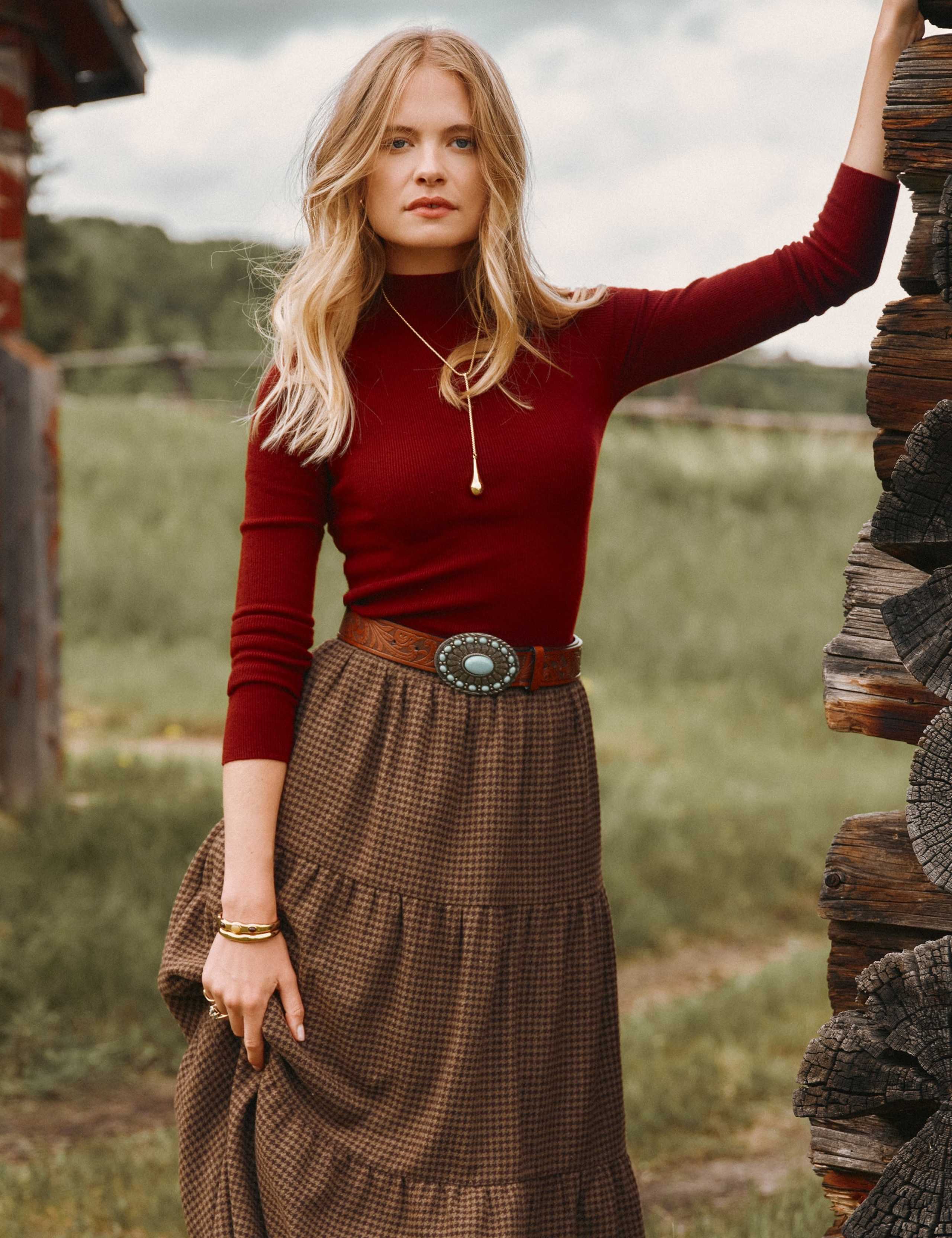 Ribbed Funnel Neck Fitted Jumper 5 of 7