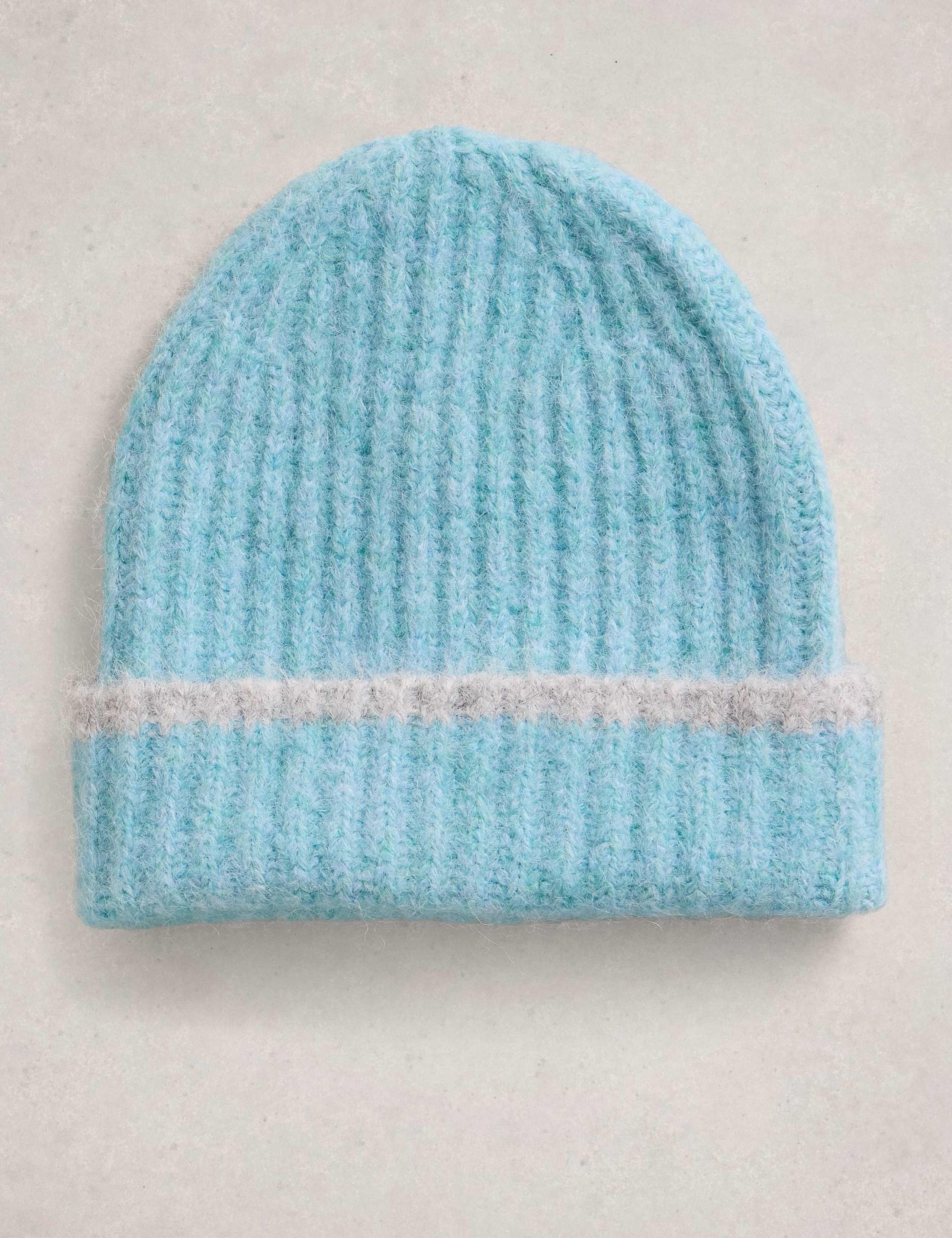 Rib-Knit Beanie Hat 1 of 2