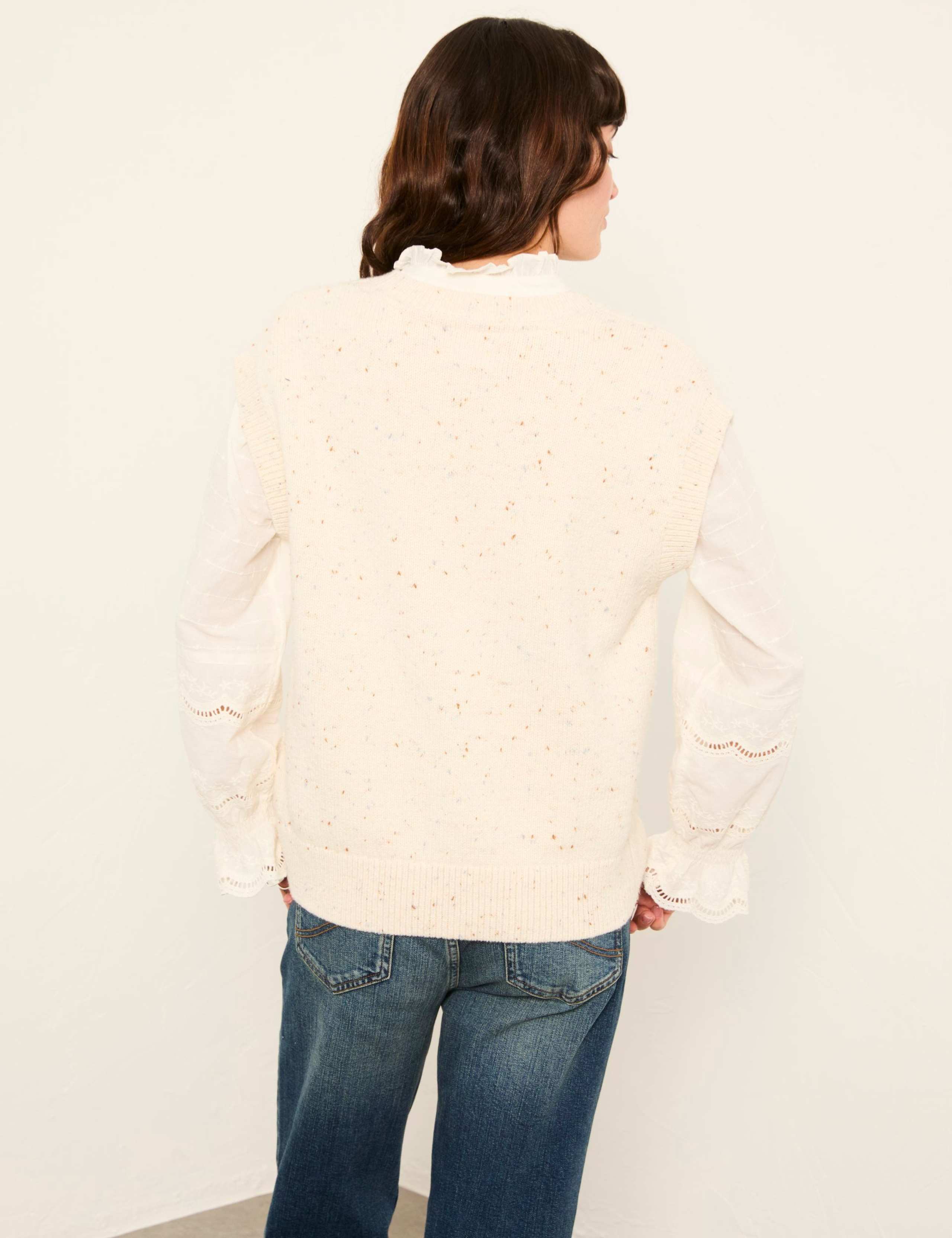 Cotton Rich Knitted Vest with Wool 3 of 7