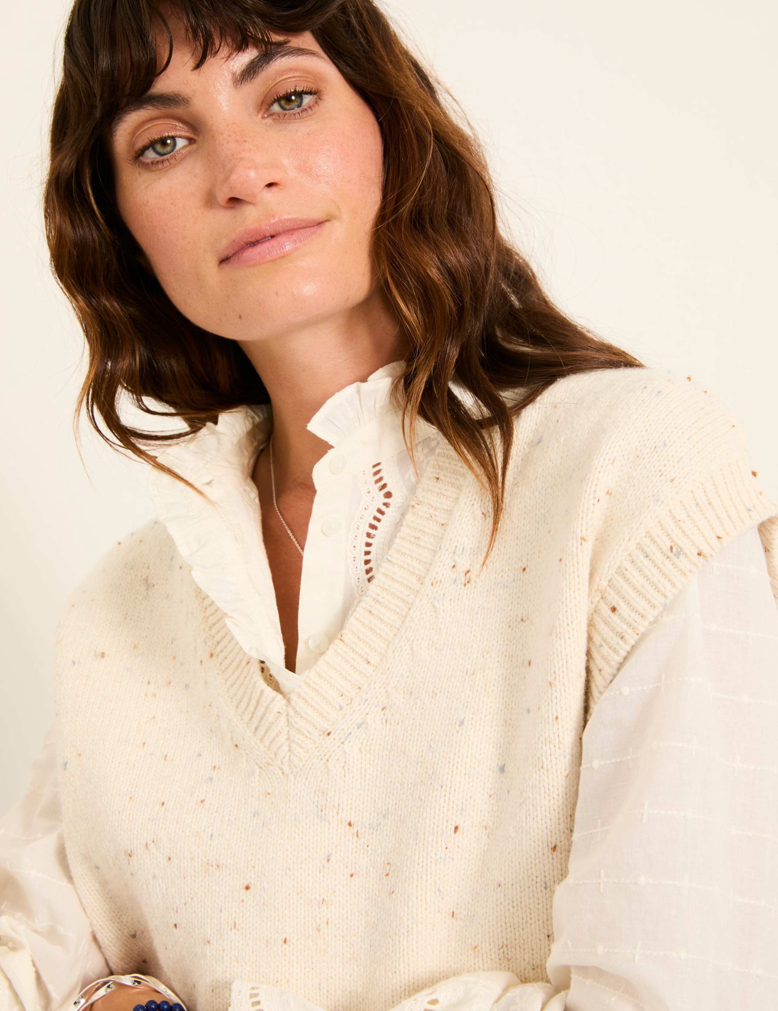 Cotton Rich Knitted Vest with Wool 4 of 7