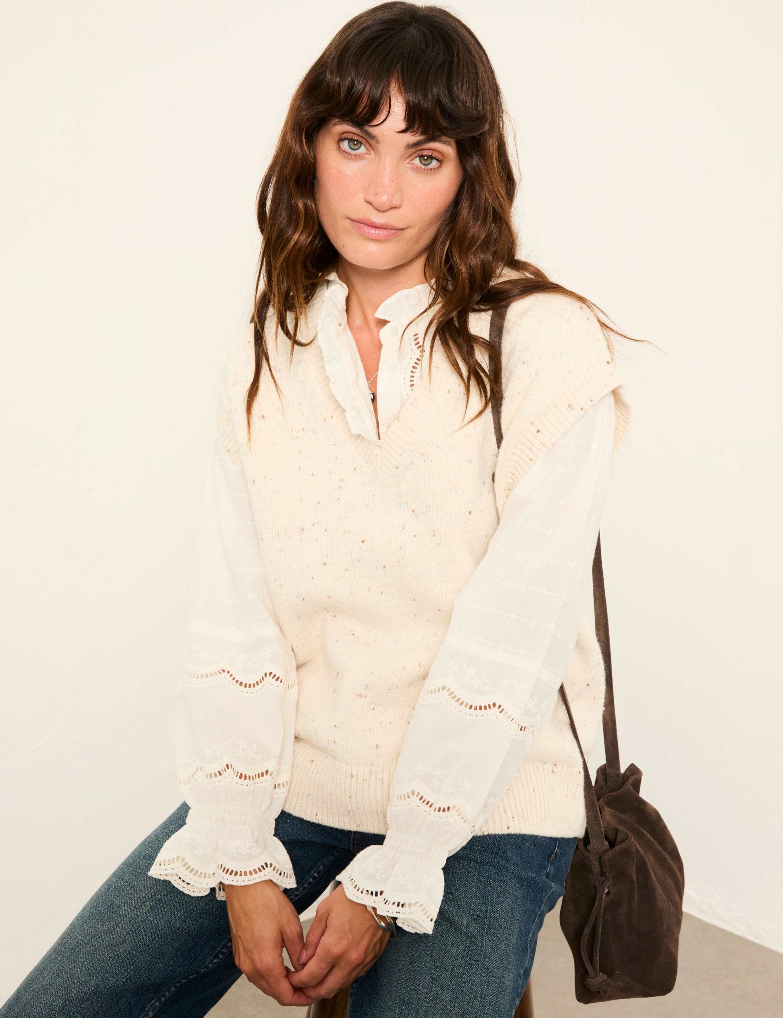 Cotton Rich Knitted Vest with Wool 6 of 7