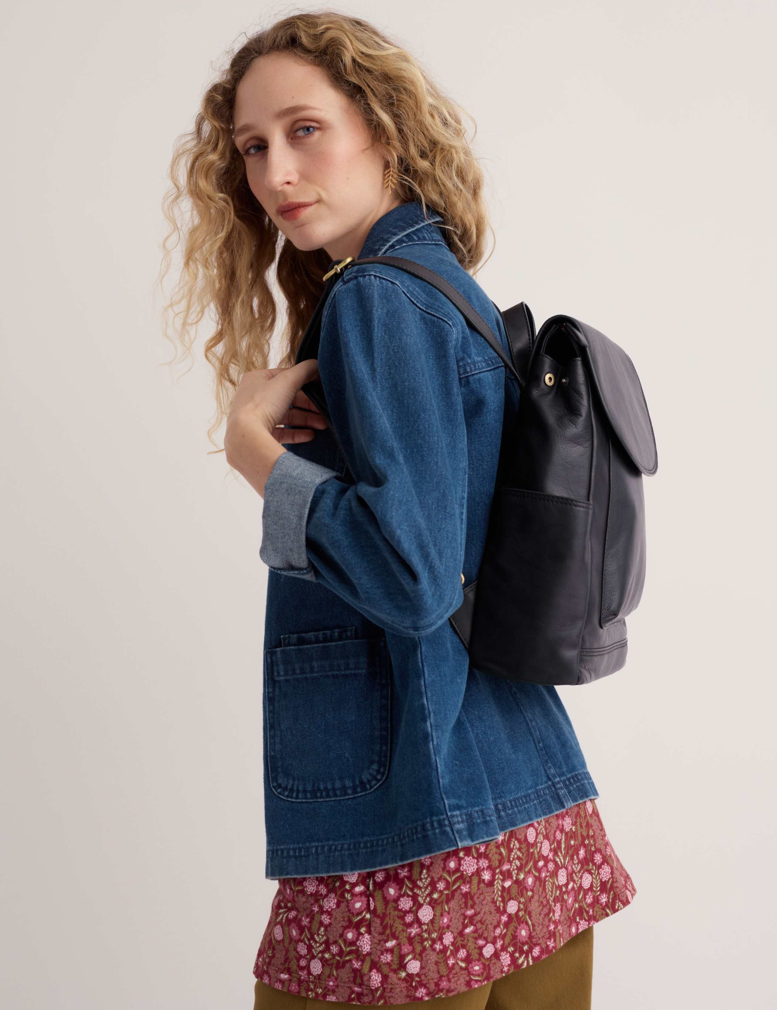 Leather Top Handle Backpack 7 of 8