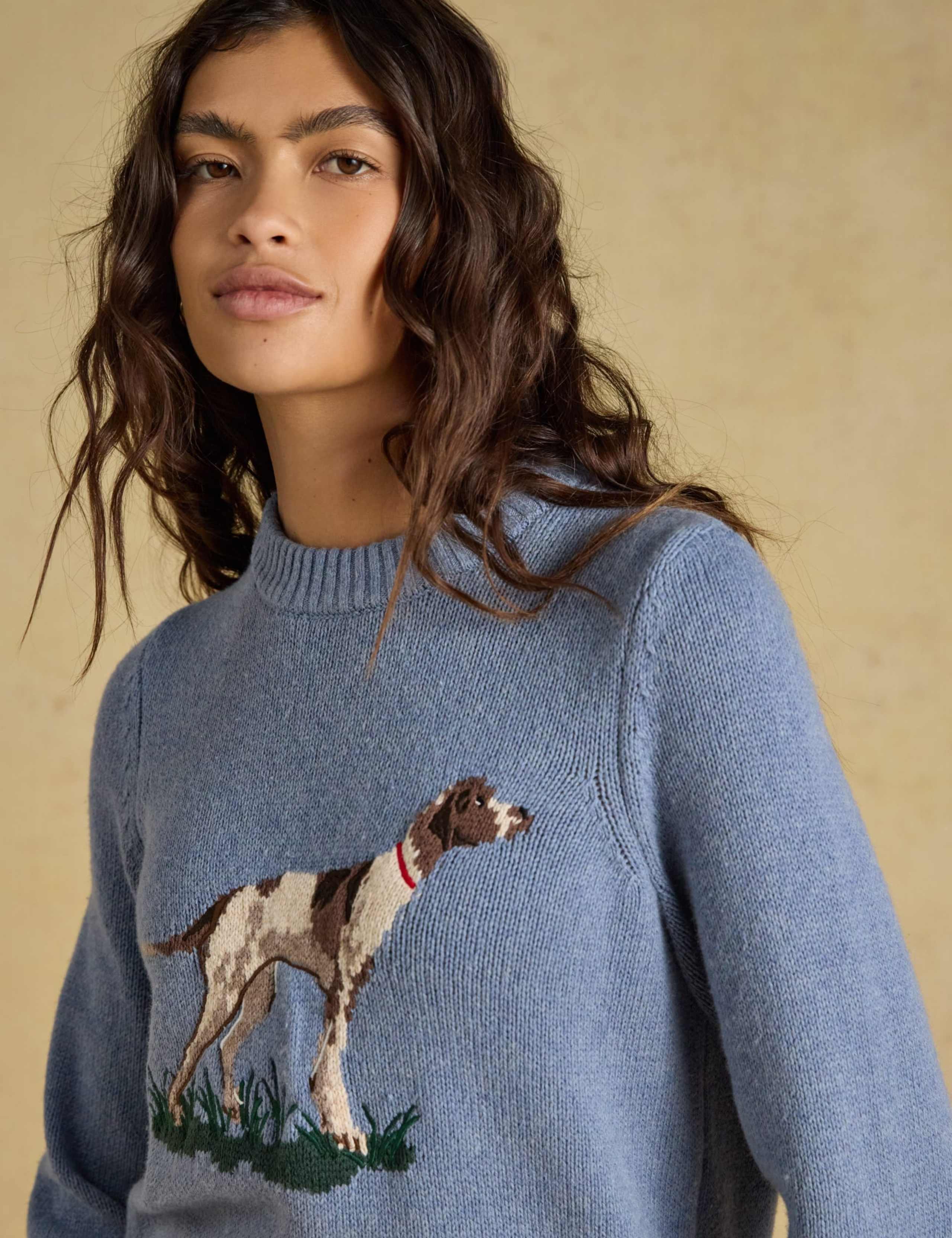 Cotton Rich Intarsia Jumper with Wool 4 of 8