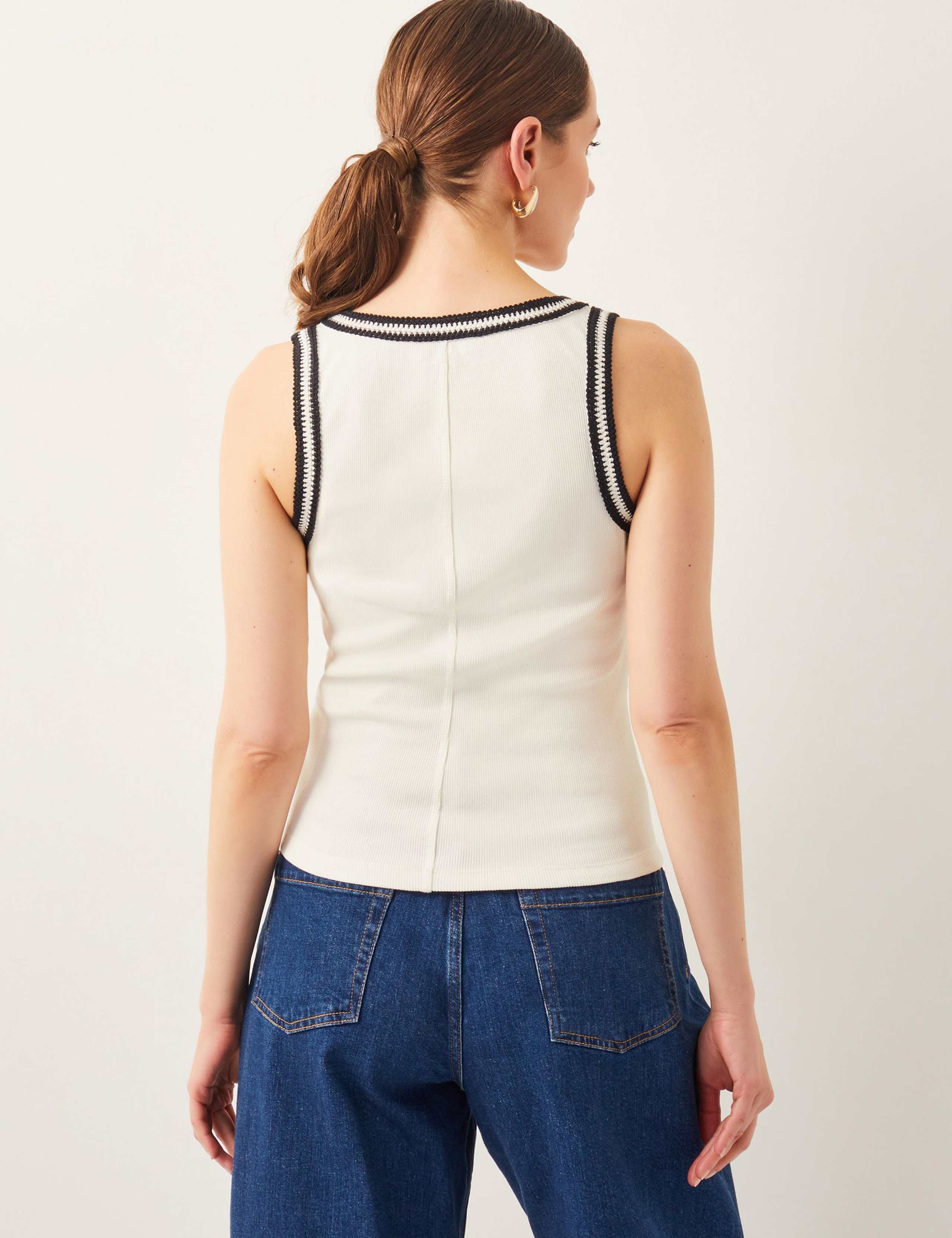 Cotton Rich Textured Scoop Neck Vest 3 of 5