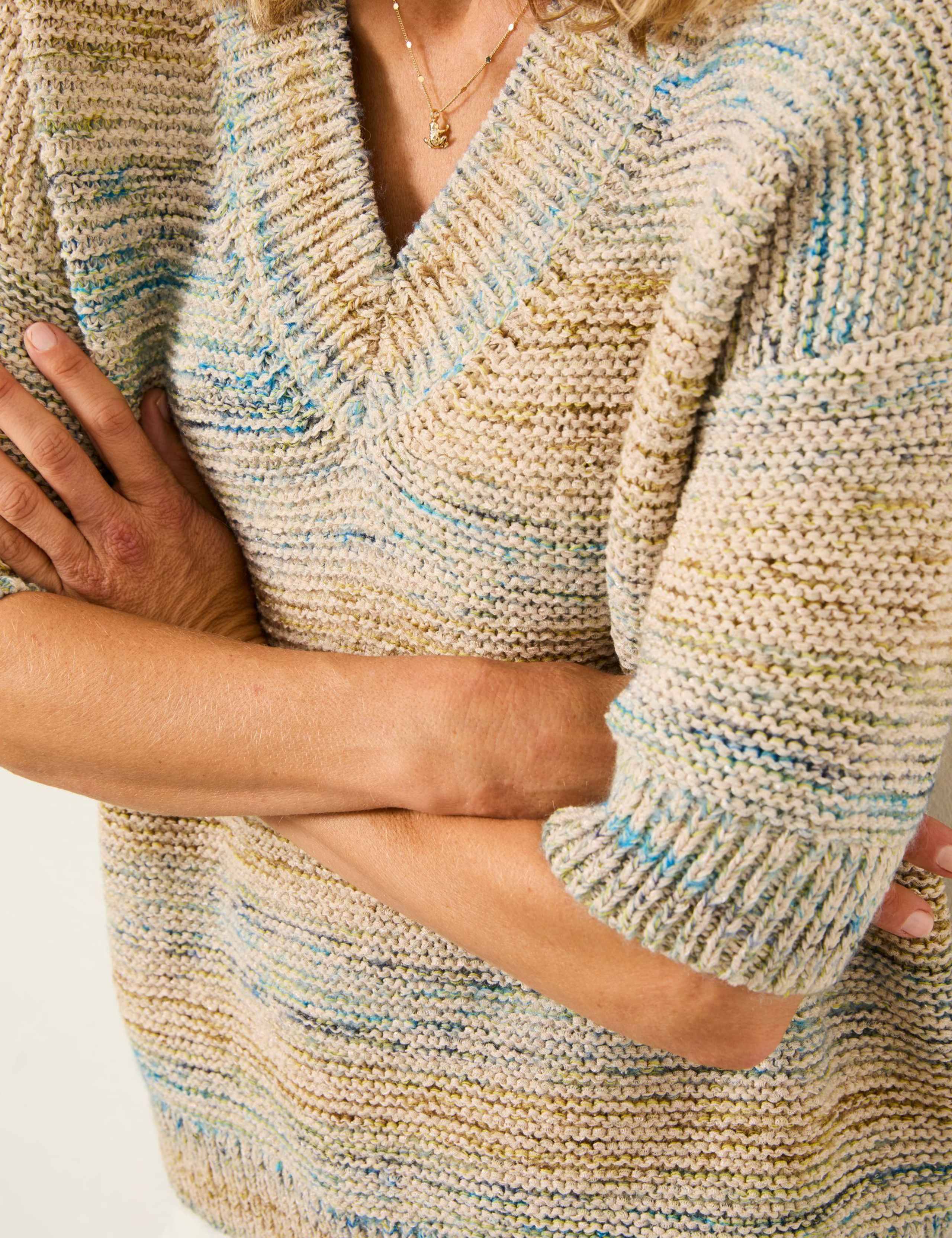 Cotton Rich Textured V-Neck Jumper 6 of 6