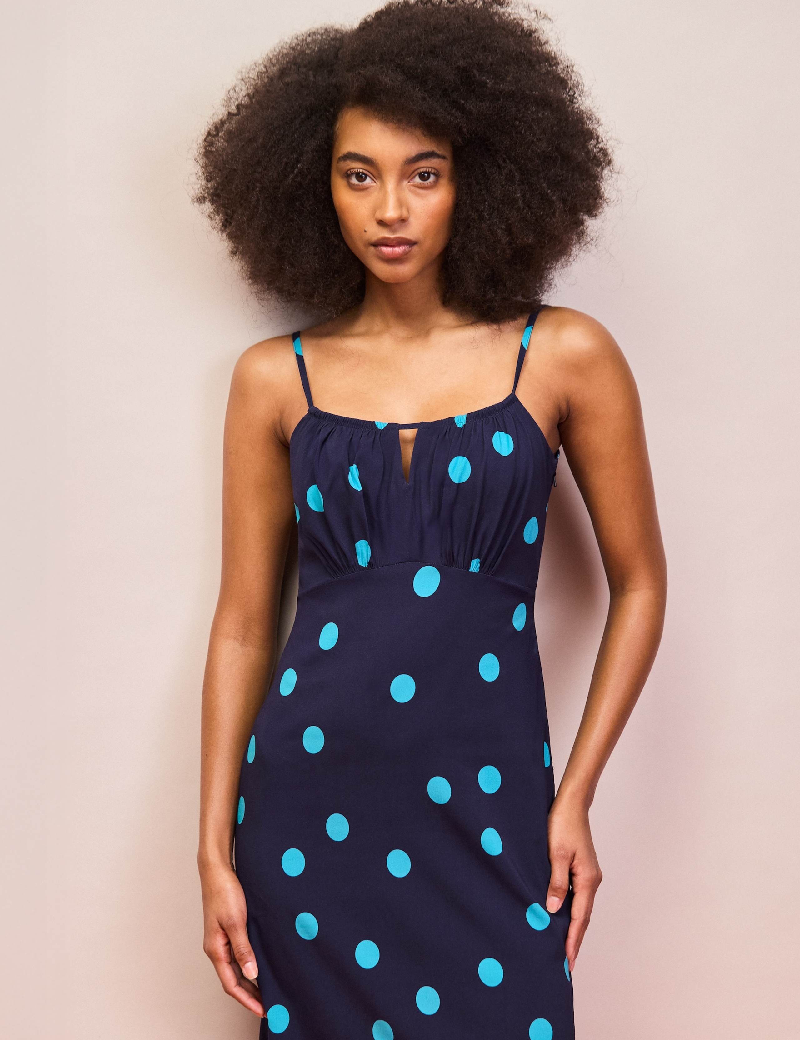 Spot Print Square Neck Midaxi Slip Dress 3 of 4