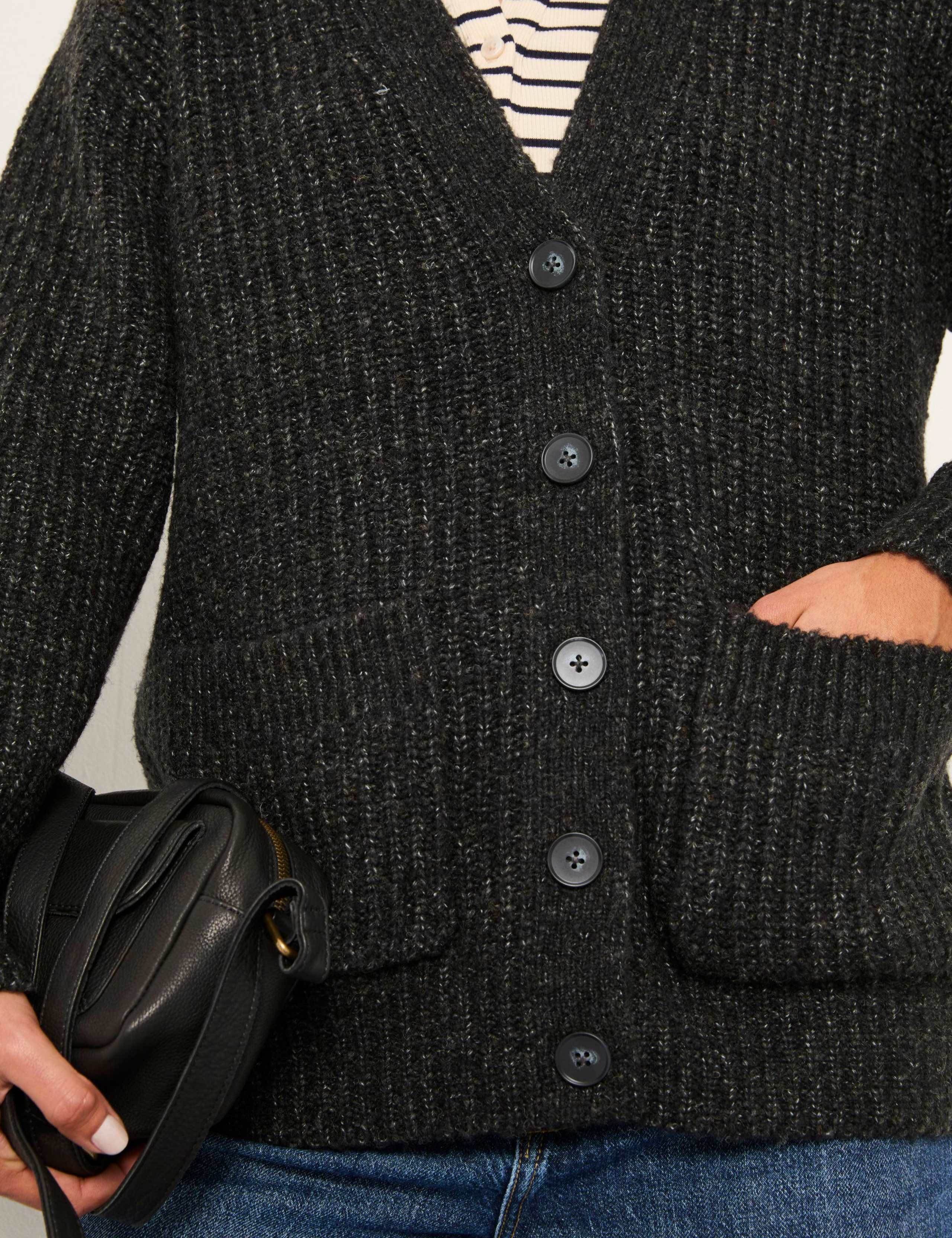 Textured V-Neck Cardigan with Wool 5 of 5