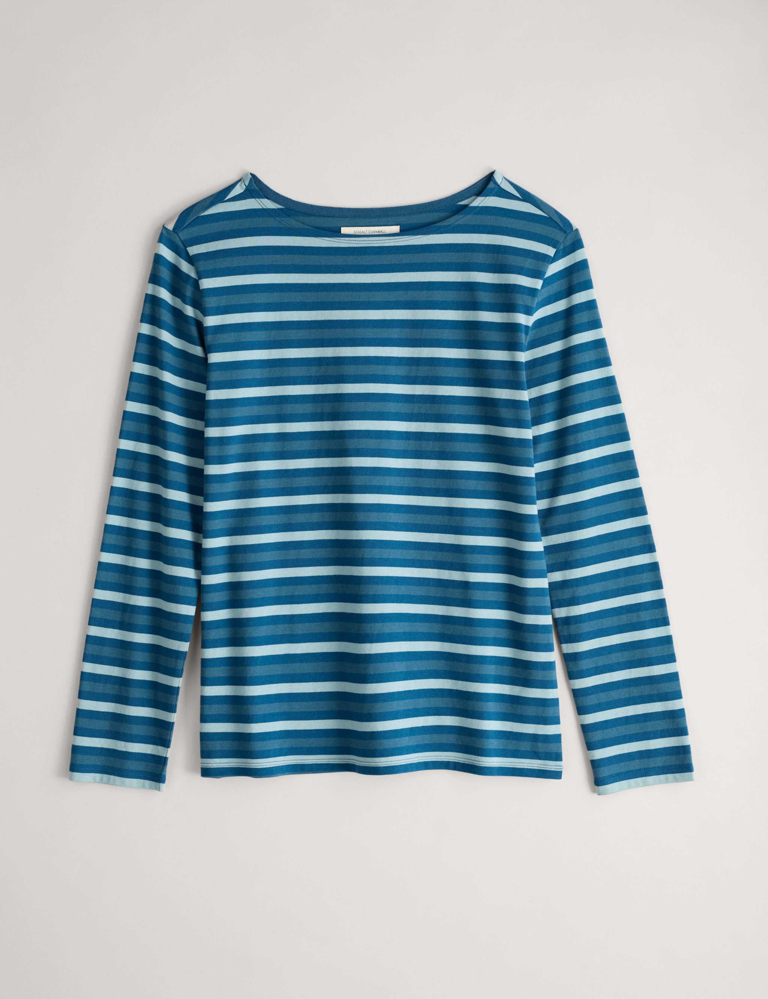 Pure Cotton Striped Round Neck Relaxed Top 2 of 3