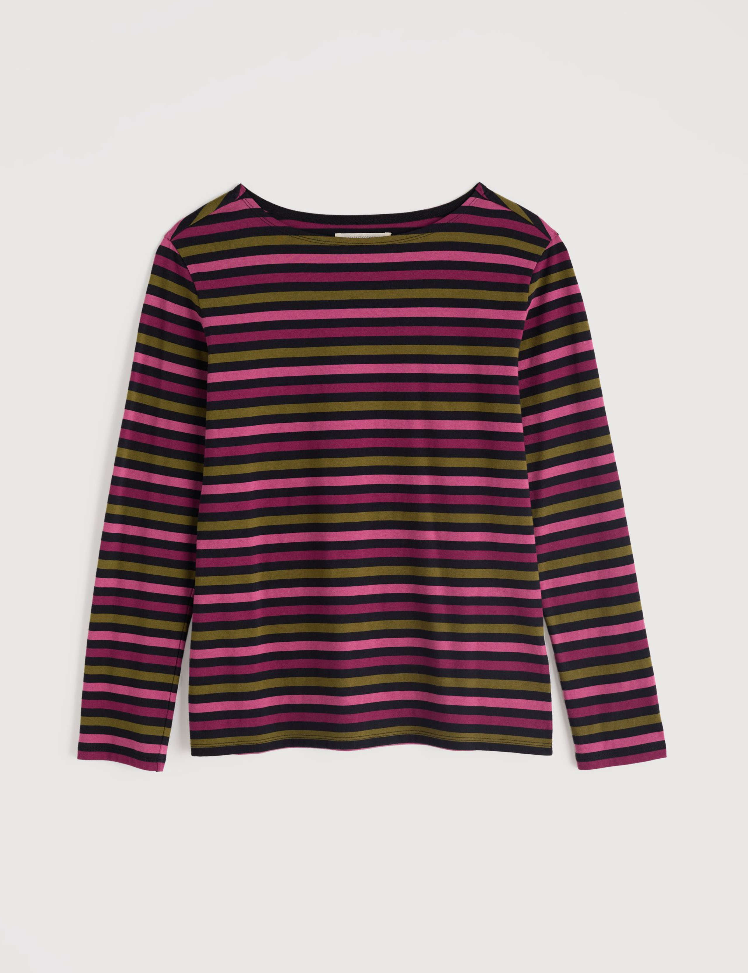 Pure Cotton Striped Round Neck Relaxed Top 2 of 5