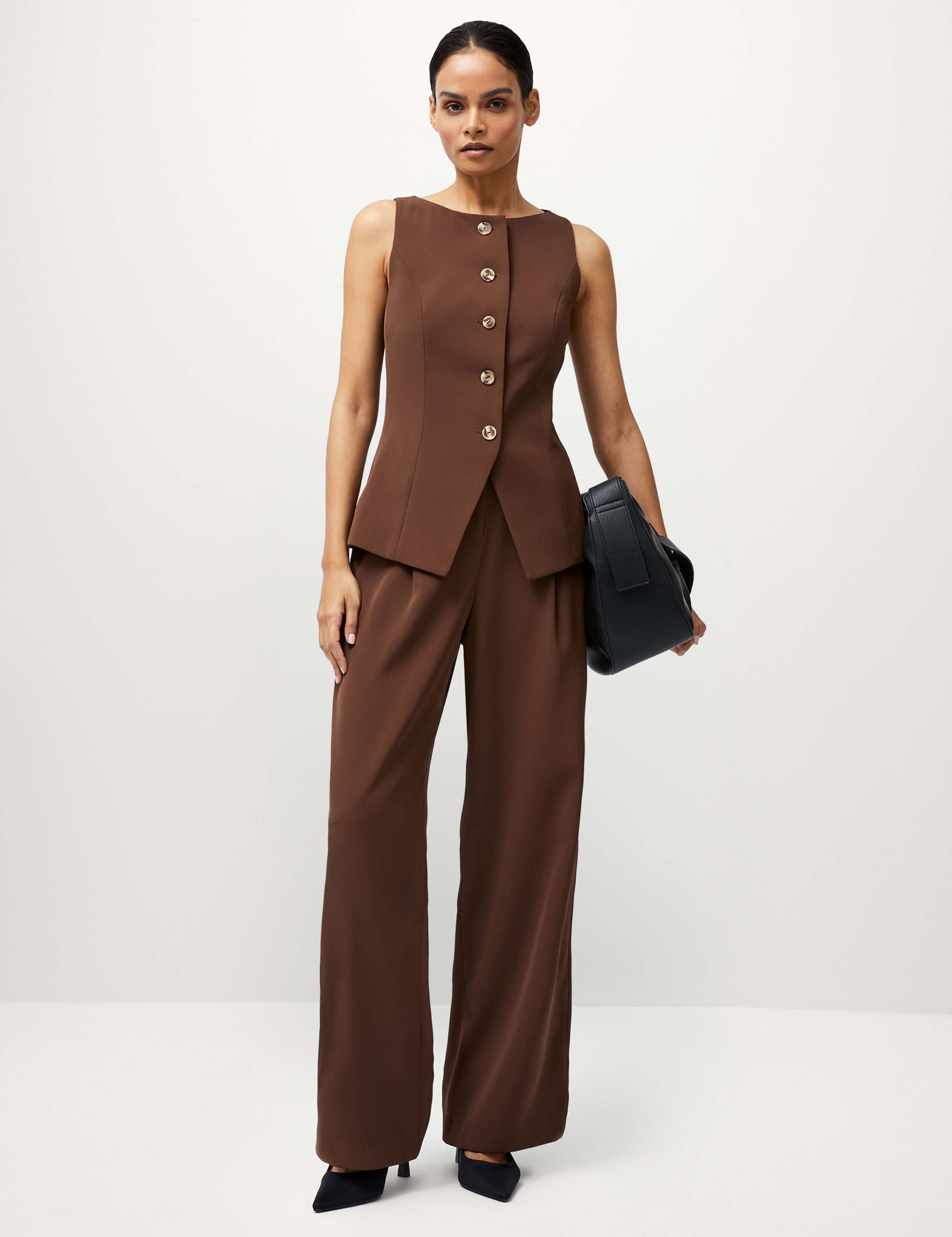 Slash Neck Button Through Waistcoat 3 of 3