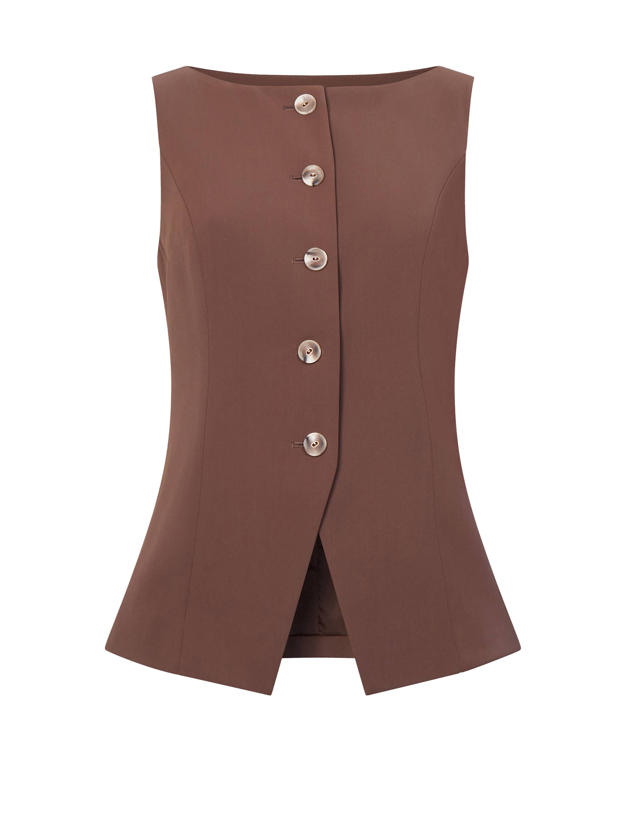 Slash Neck Button Through Waistcoat 2 of 3