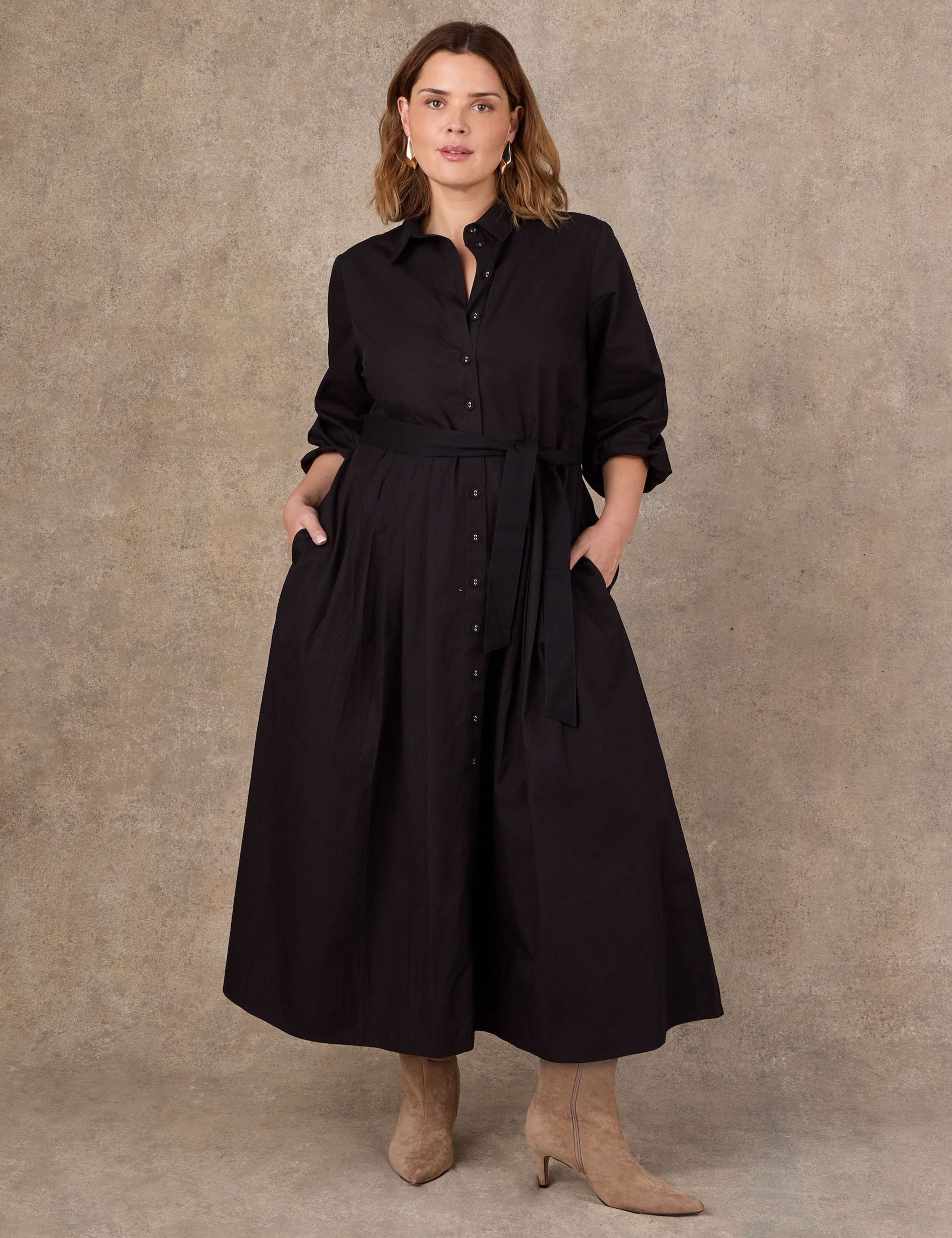 Pure Cotton Poplin Maxi Shirt Dres 1 of 5