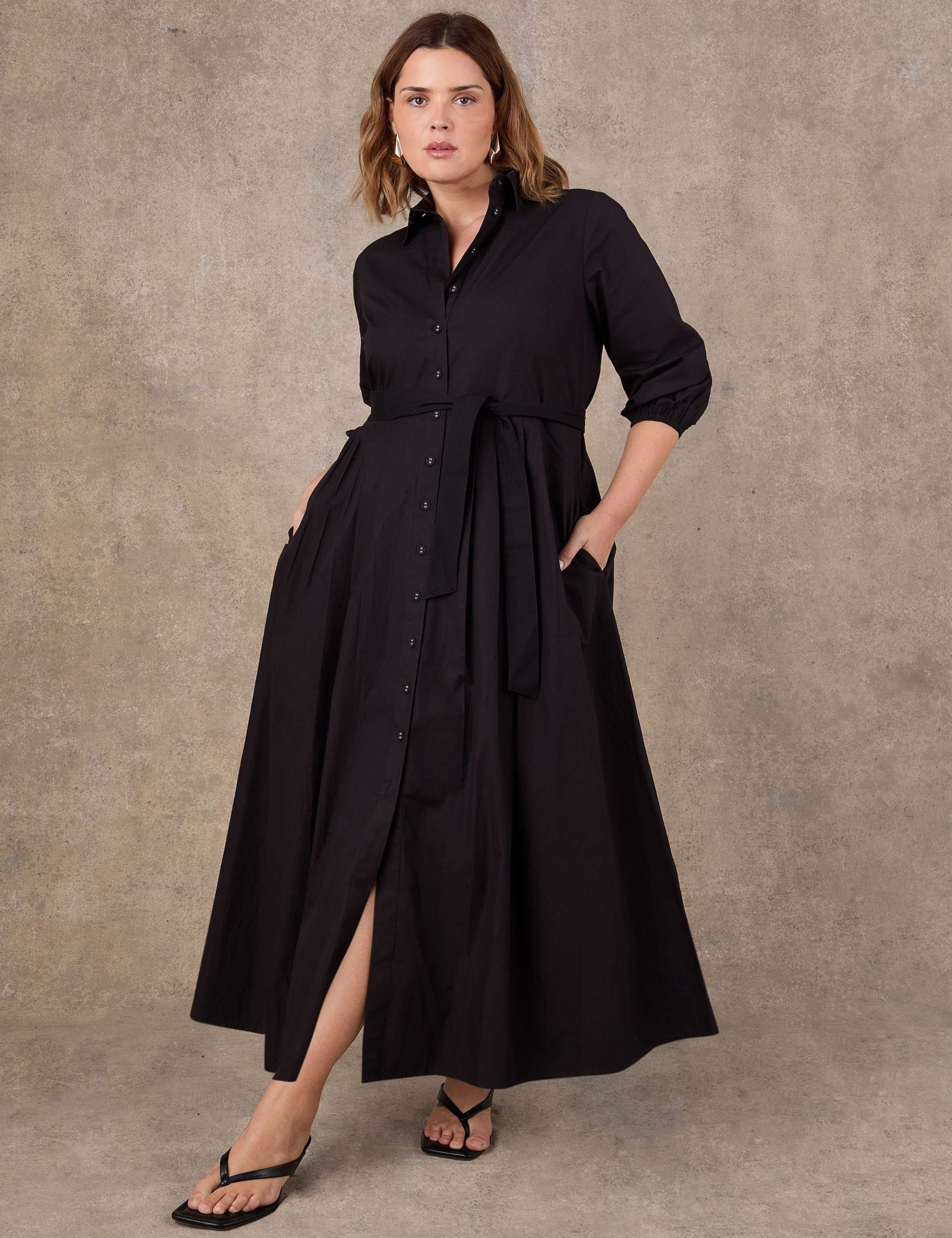 Pure Cotton Poplin Maxi Shirt Dres 2 of 5
