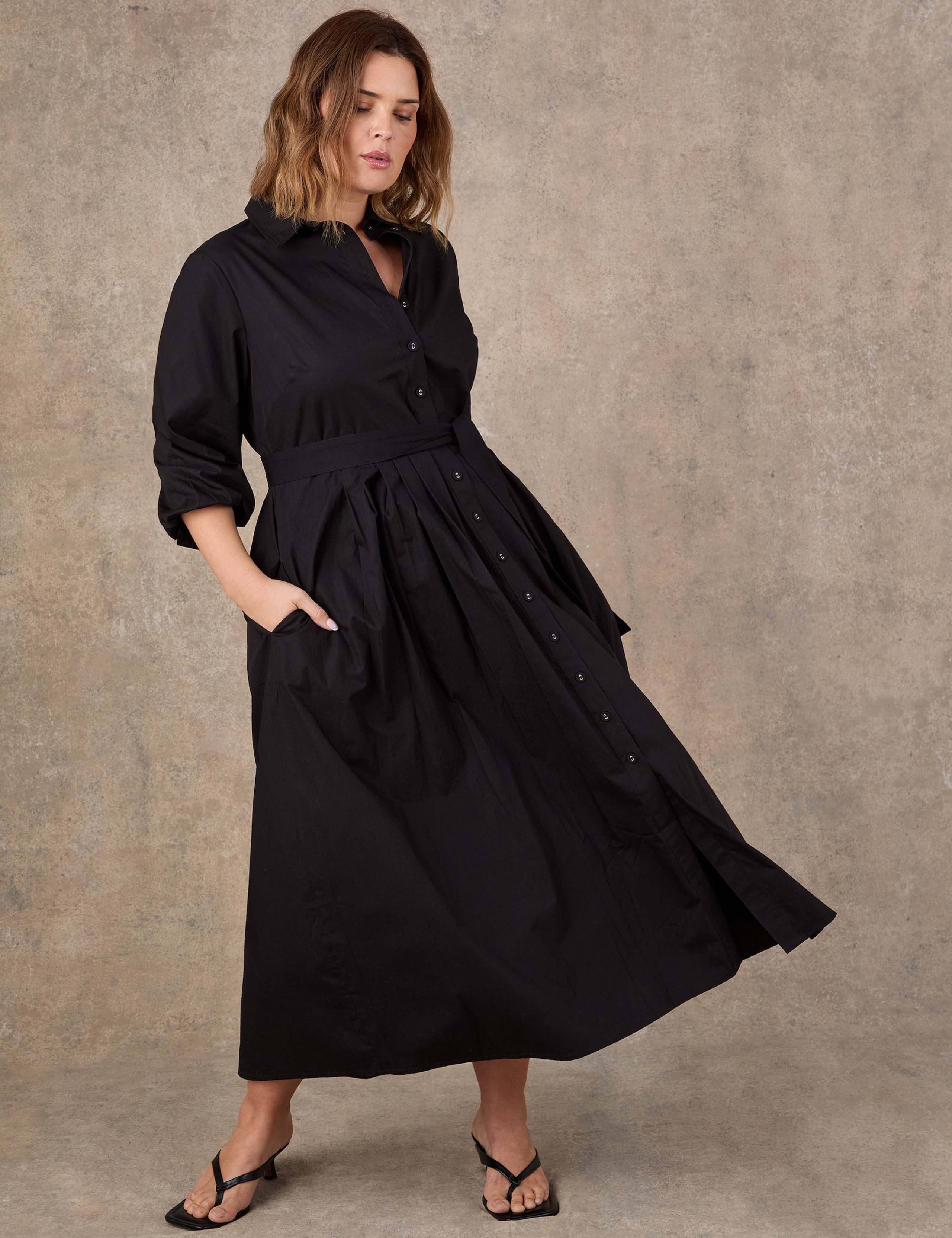 Pure Cotton Poplin Maxi Shirt Dress 4 of 5