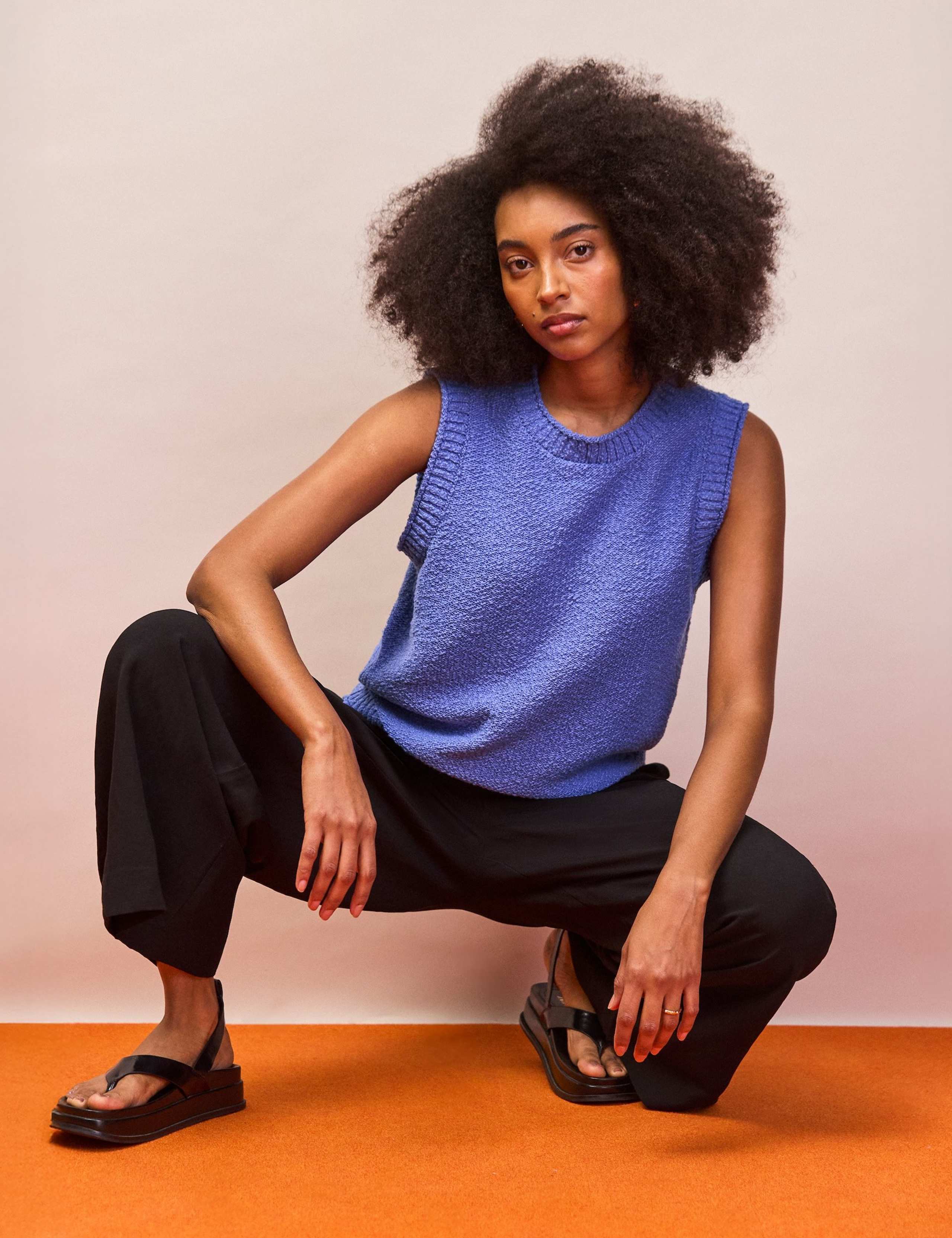 Cotton Rich Textured Knit Tank Top 4 of 6