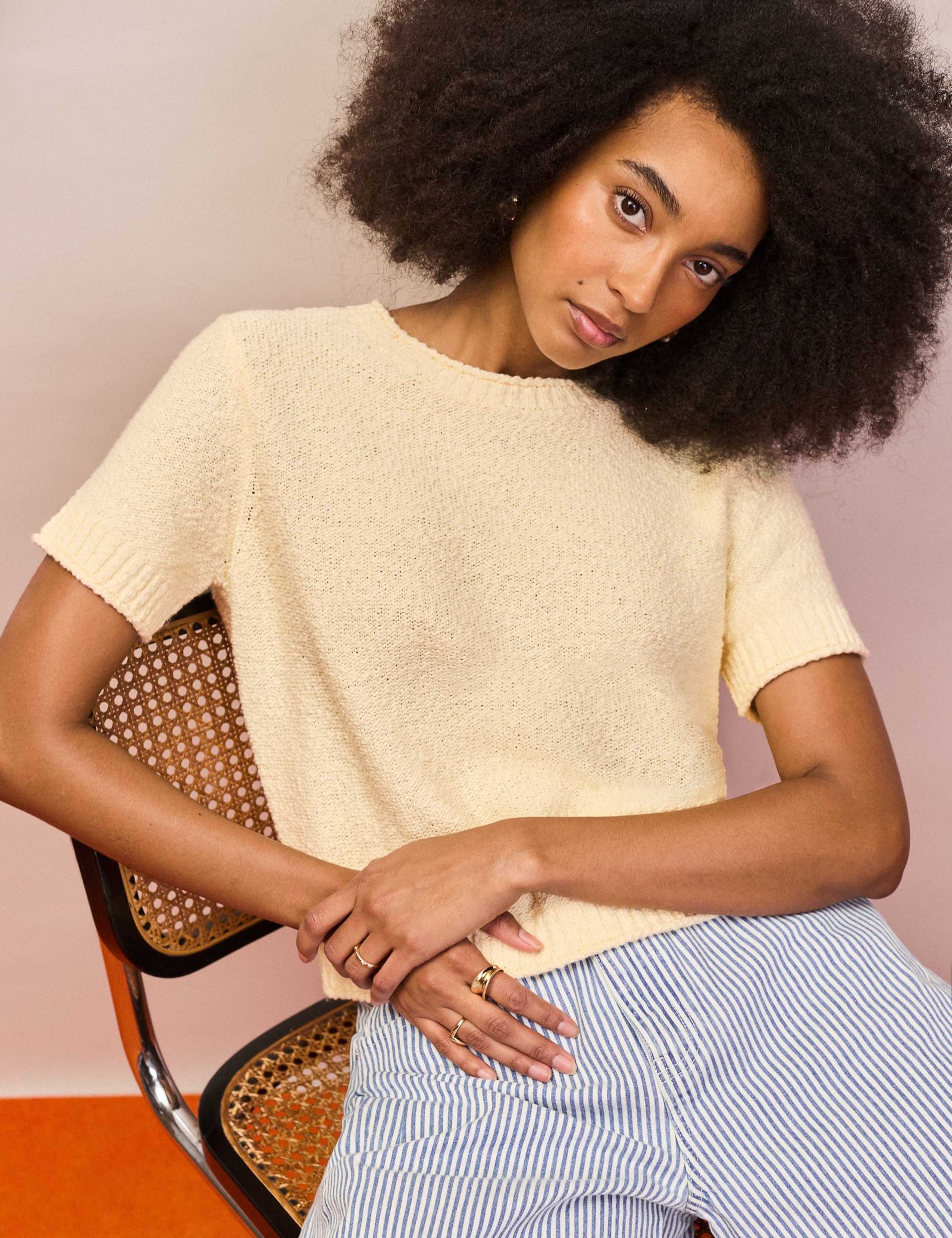 Cotton Rich Textured Knit Top 1 of 6