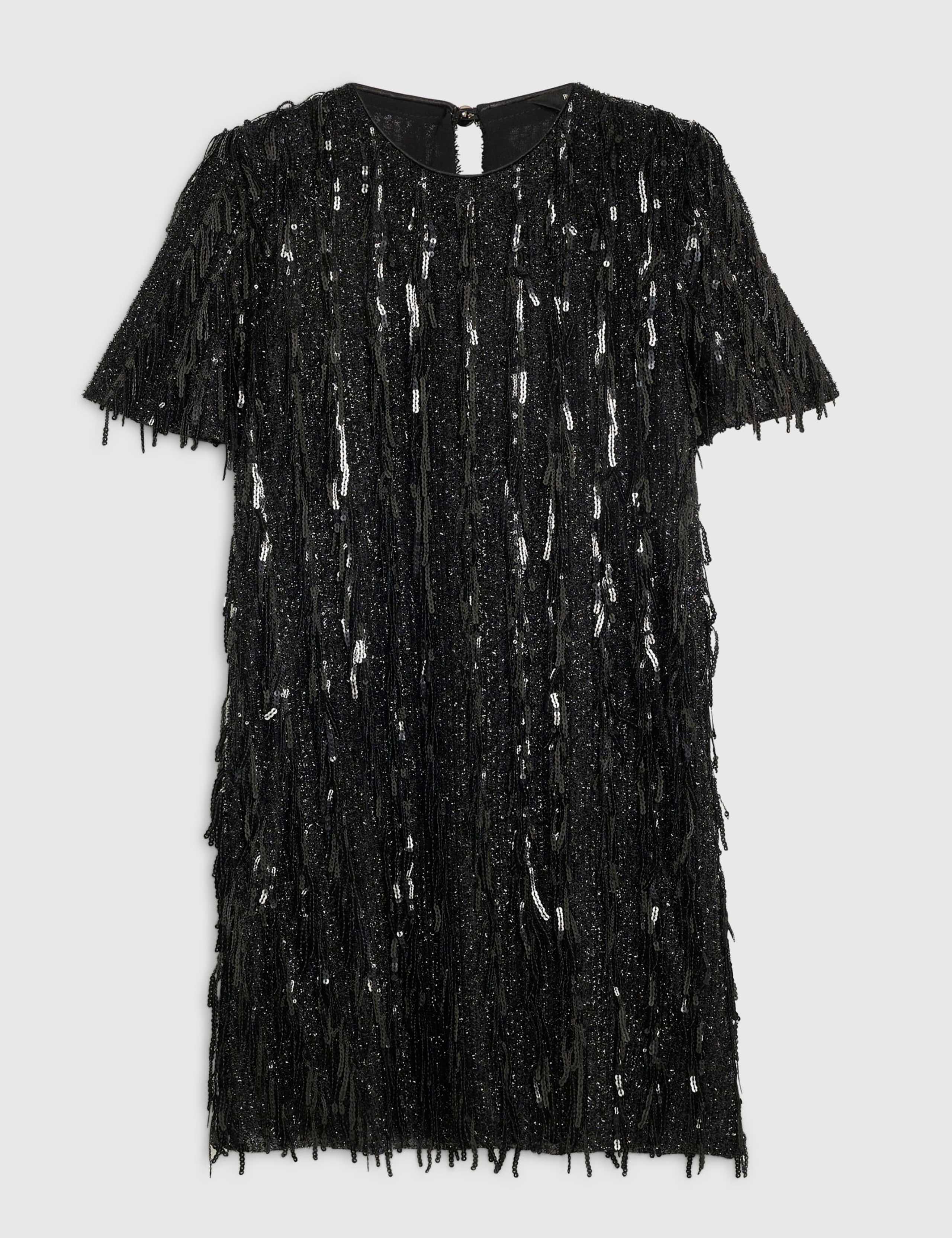 Sequin Round Neck Mini T-Shirt Dress 2 of 6