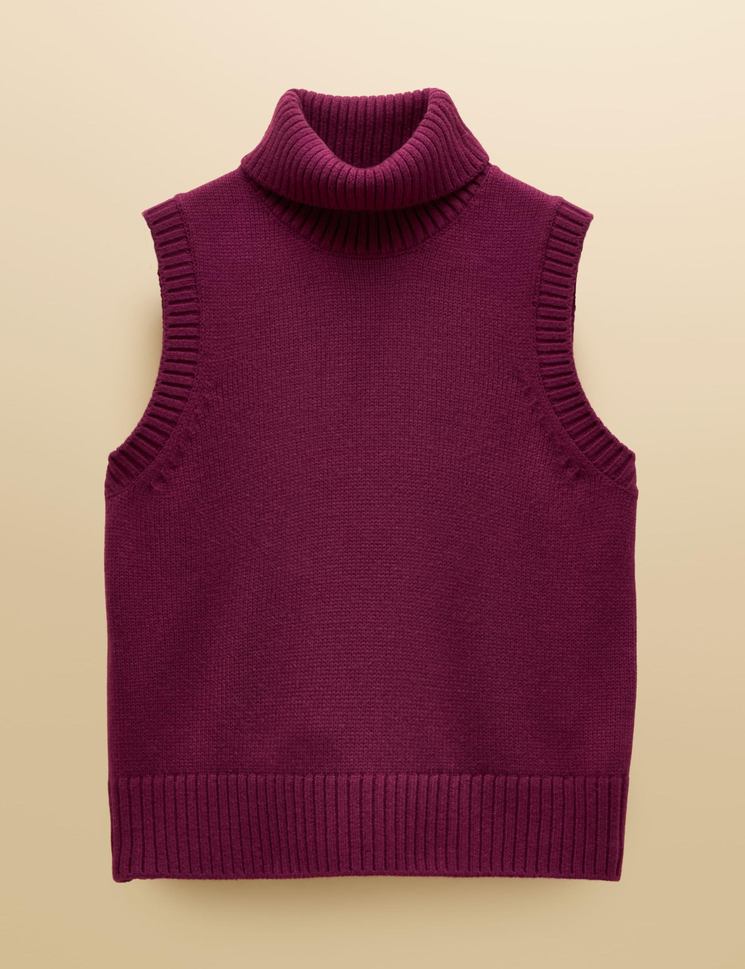 Roll Neck Fitted Knitted Vest with Wool 6 of 6