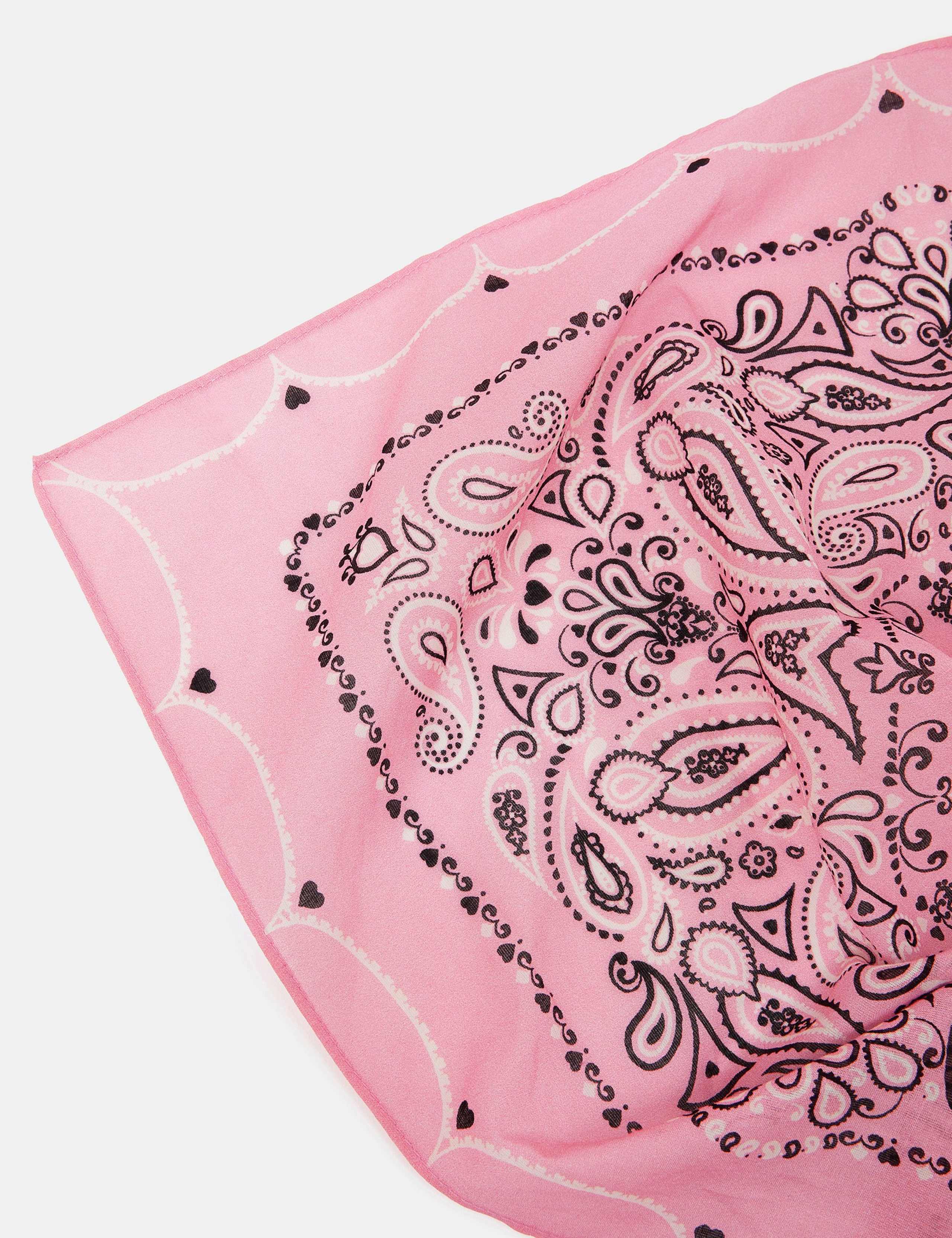 Pure Cotton Paisley Square Scarf 4 of 4