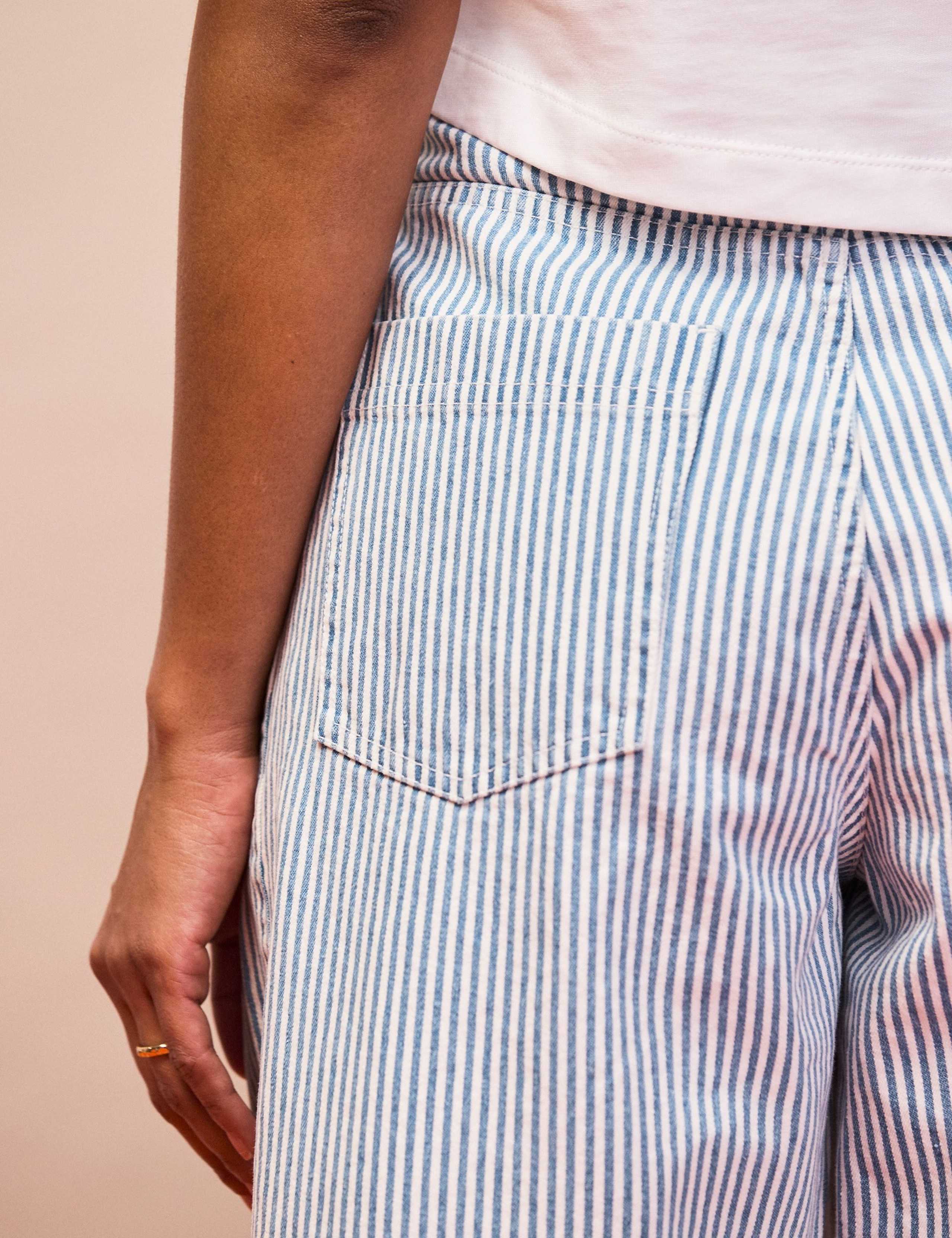 Mid Rise Striped Barrel Ankle Grazer Jeans 4 of 4