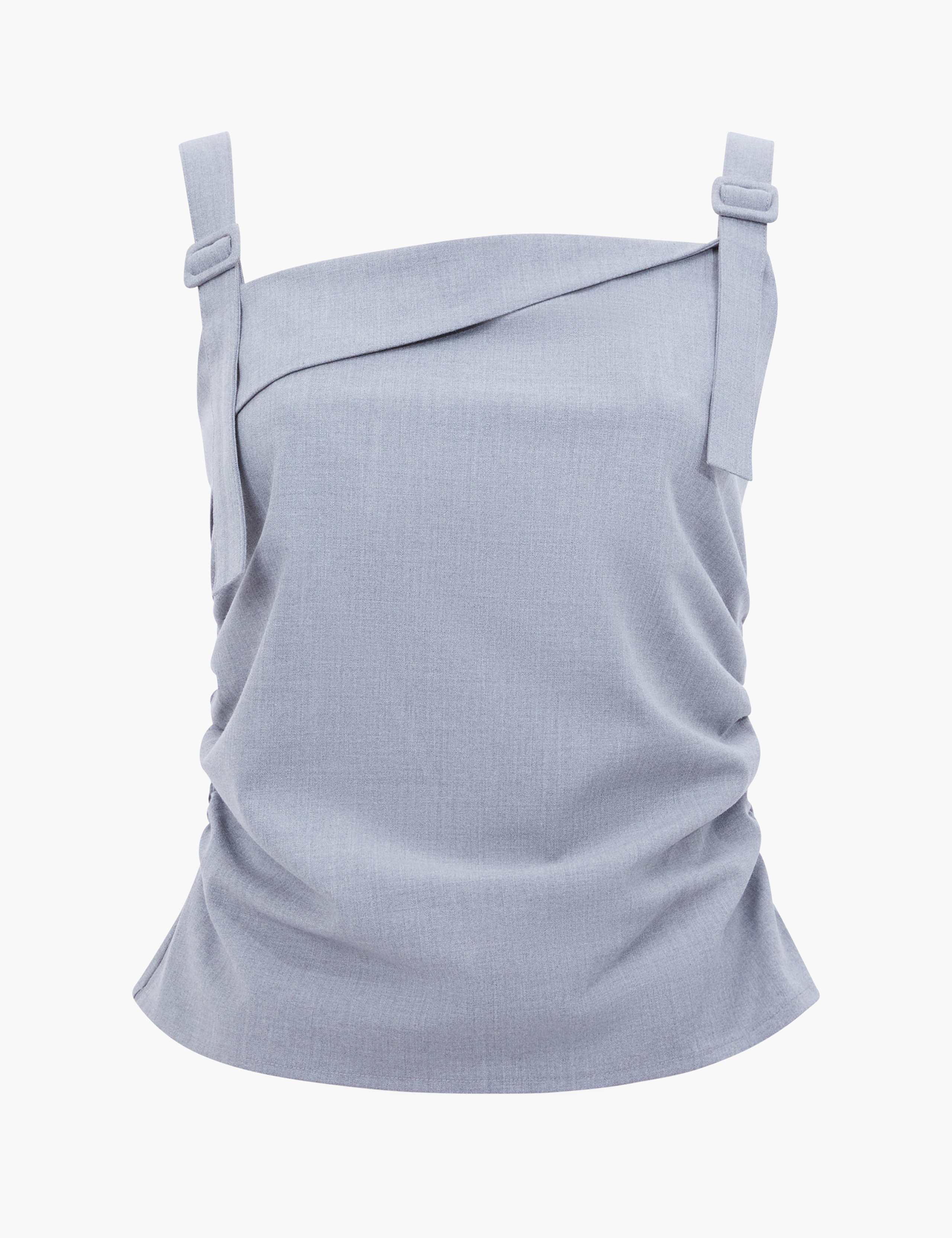 Asymmetric Buckle Strap Square Neck Vest Top 2 of 3