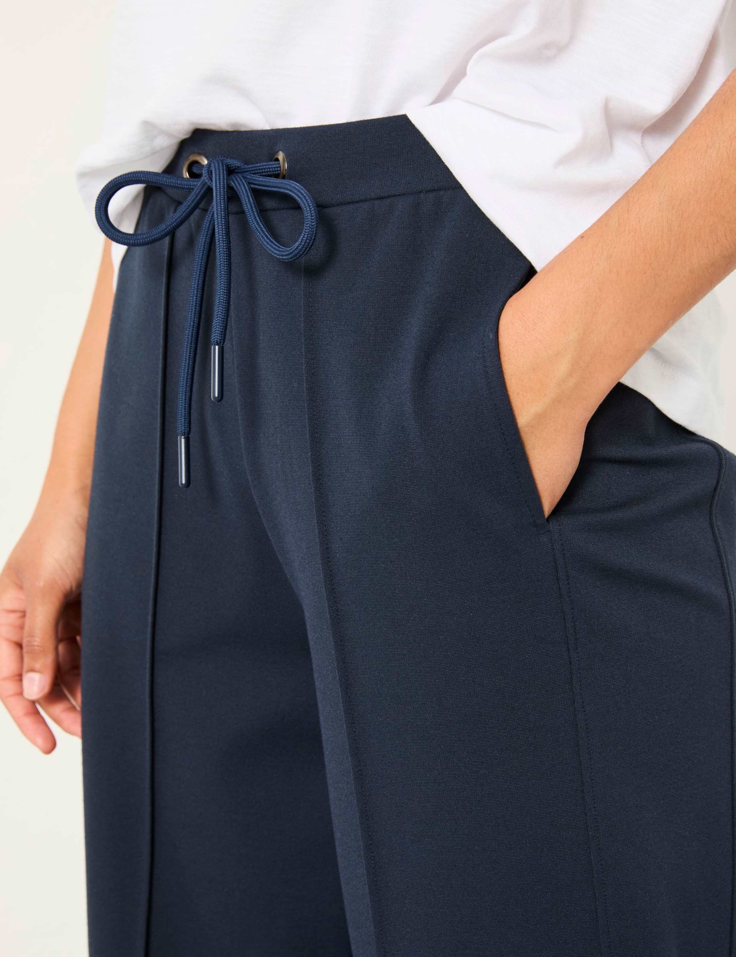 Jersey Drawstring Wide Leg Trousers 3 of 6