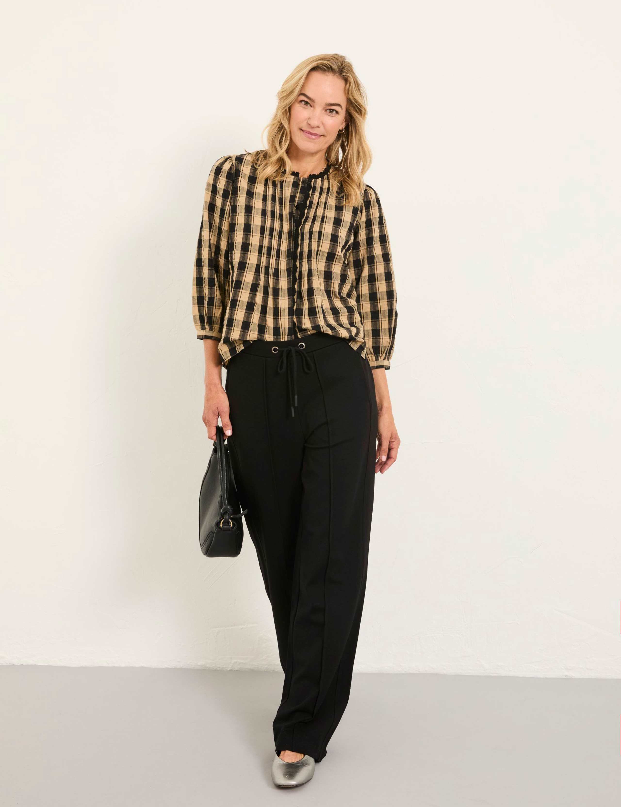 Jersey Drawstring Wide Leg Trousers 1 of 5