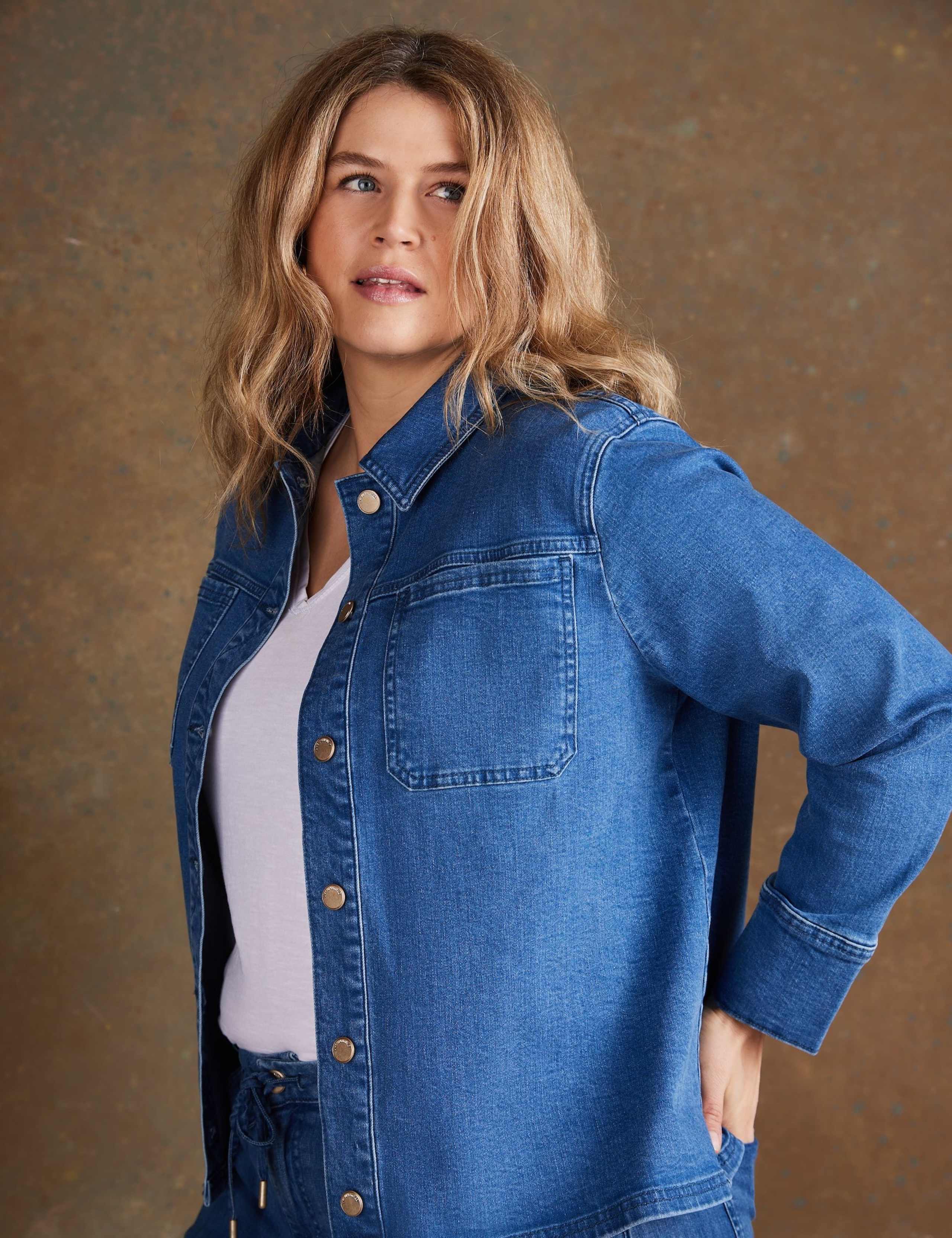 Denim Patch Pocket Cropped Jacket 5 of 5