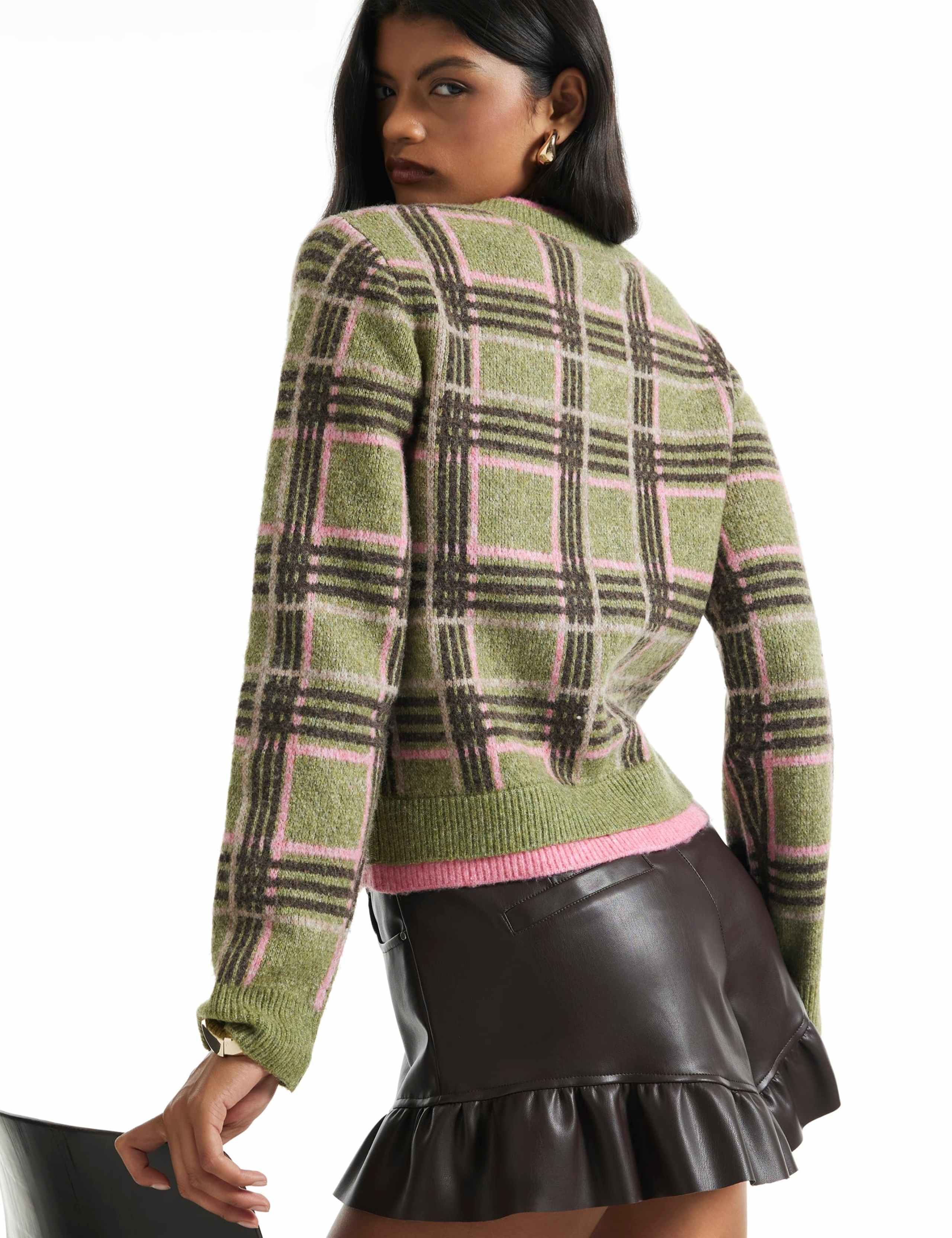 Checked Cardigan with Wool 4 of 6
