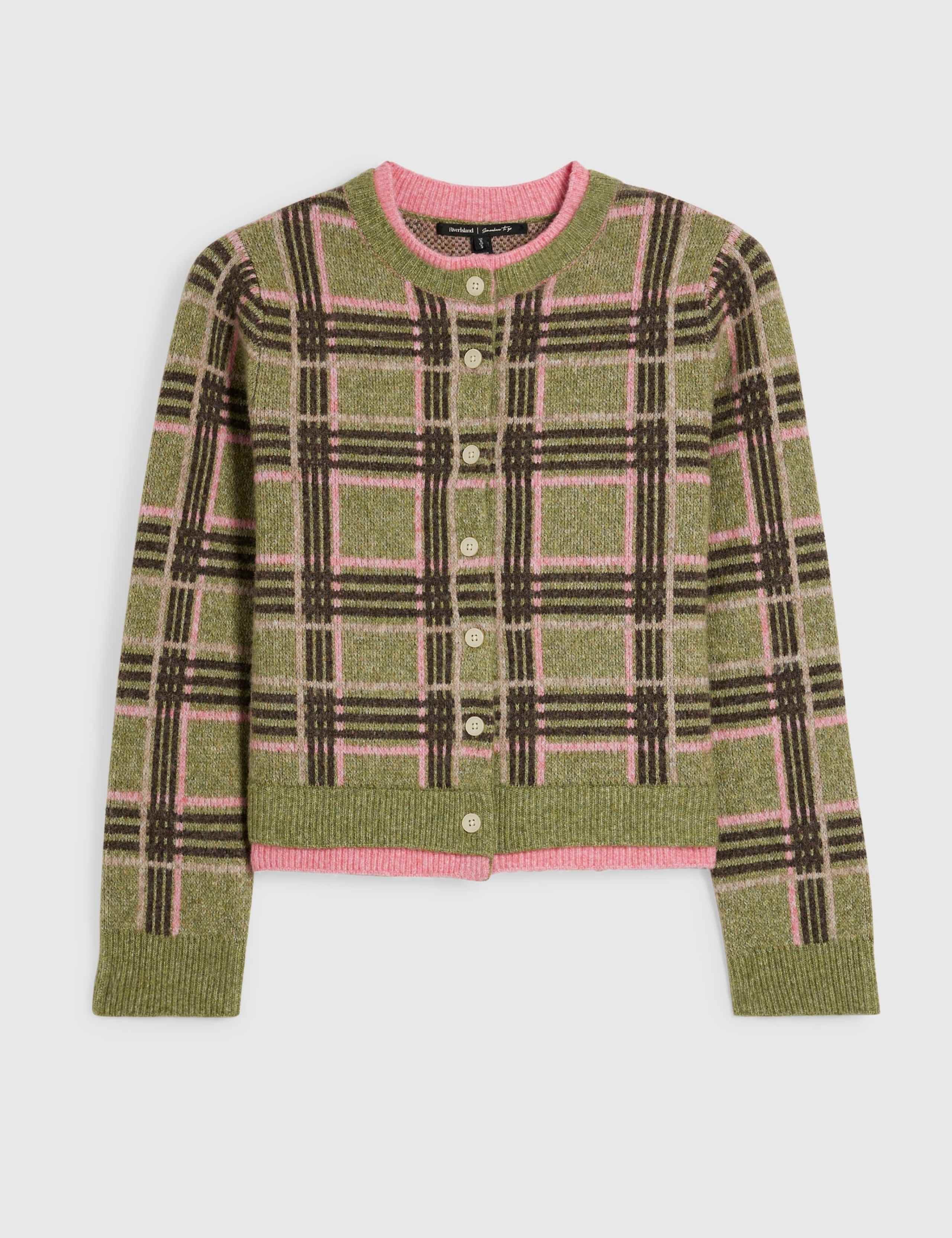 Checked Cardigan with Wool 5 of 6